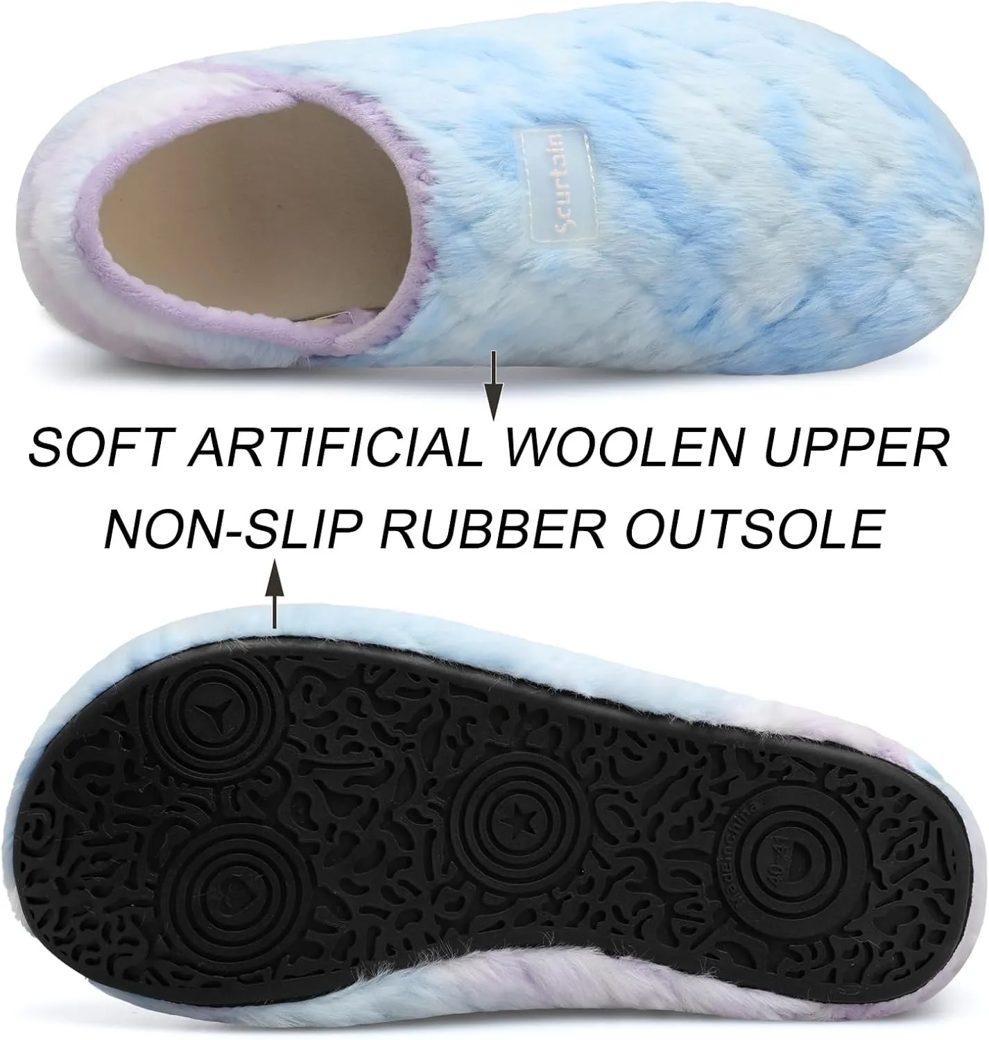 Scurtain Unisex Adults Rubber Sole Slippers