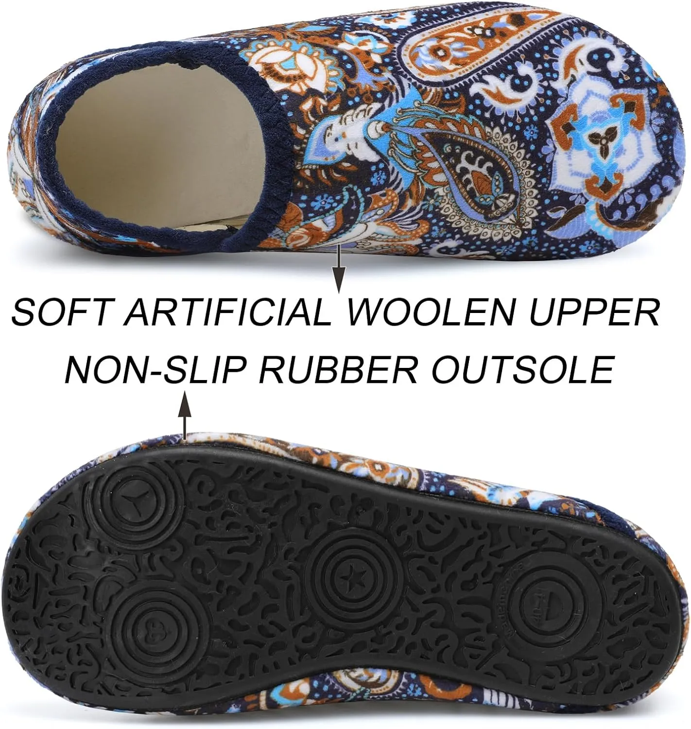 Scurtain Unisex Adults Rubber Sole Slippers