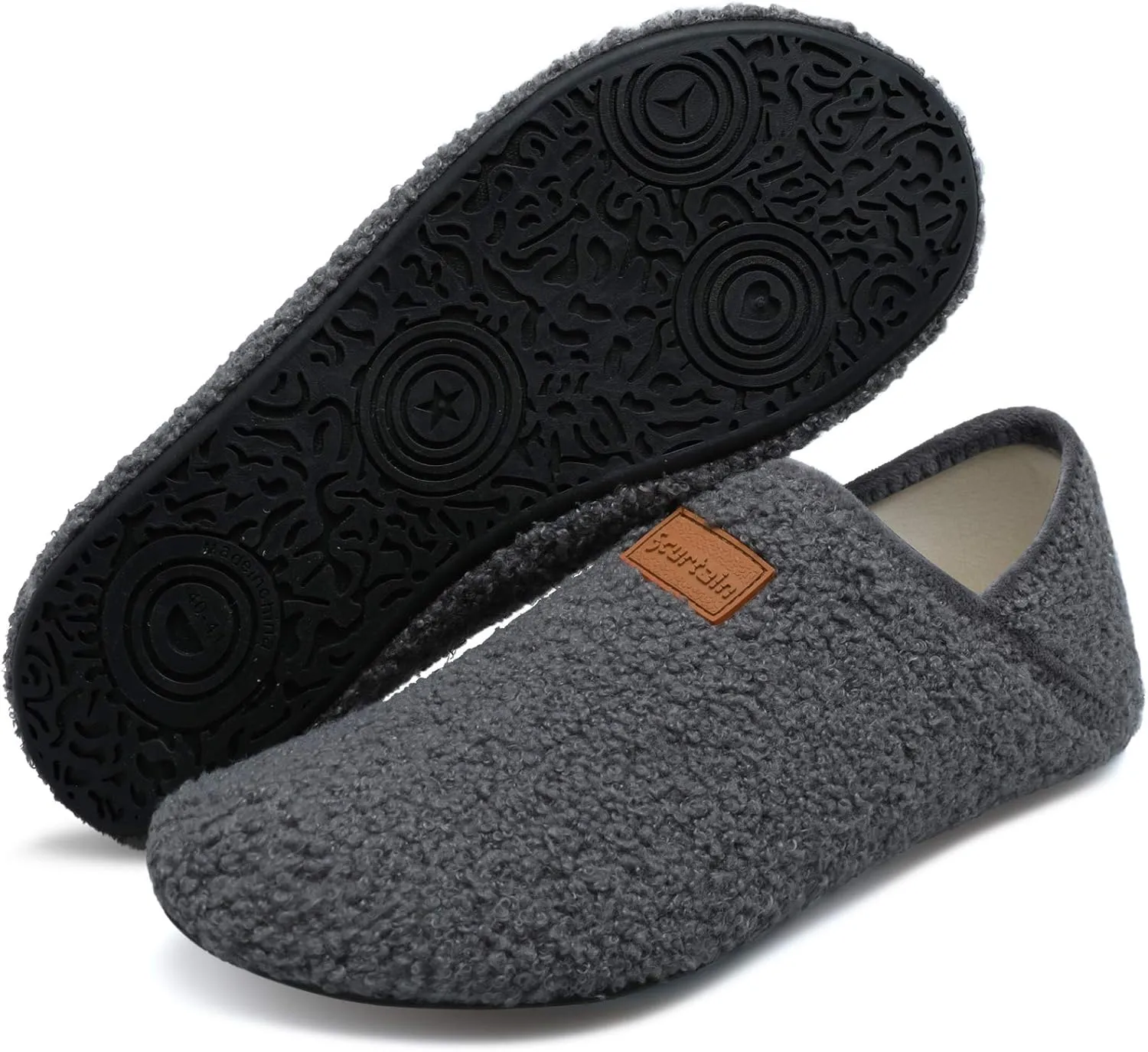 Scurtain Unisex Adults Rubber Sole Slippers