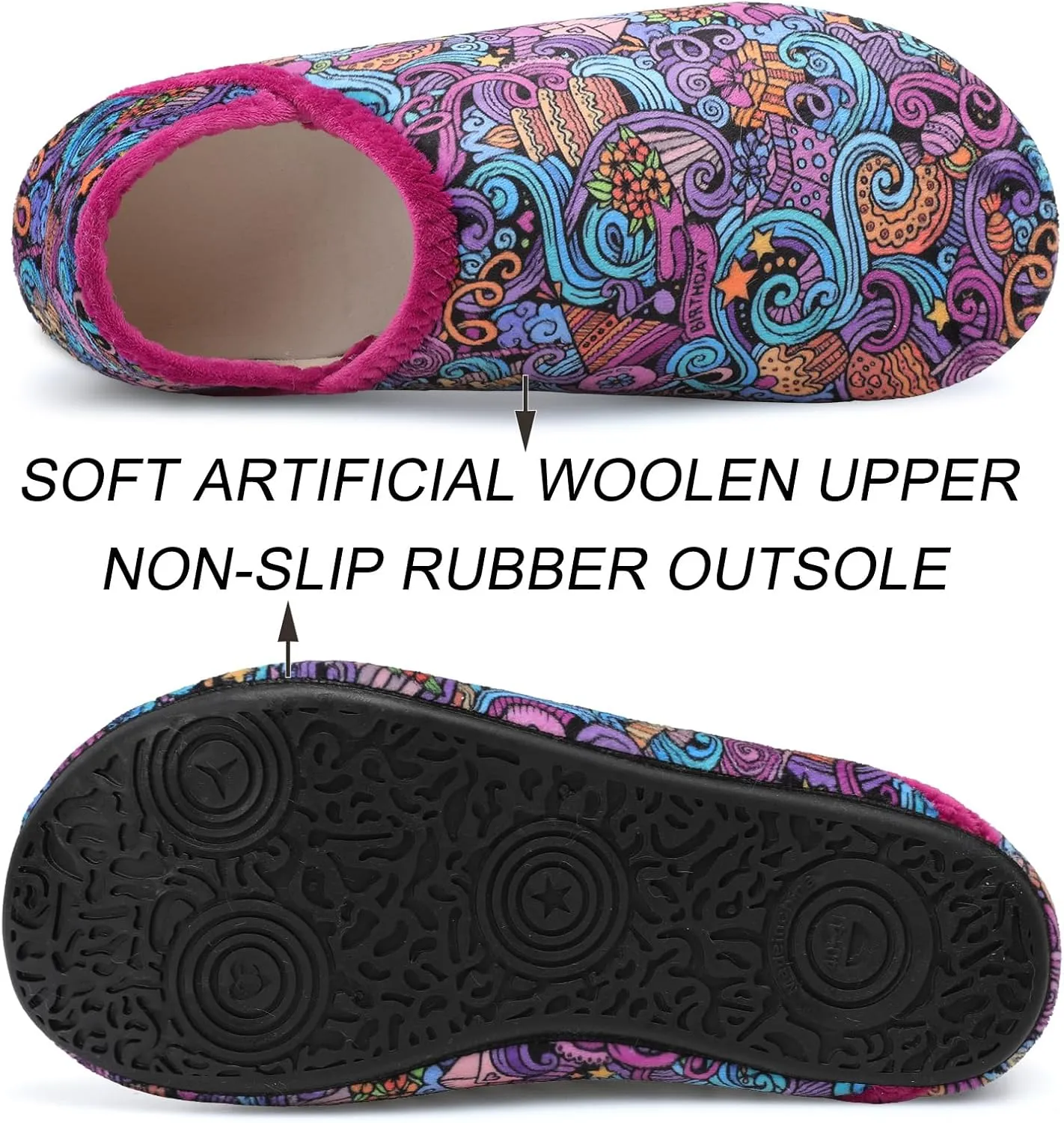 Scurtain Unisex Adults Rubber Sole Slippers
