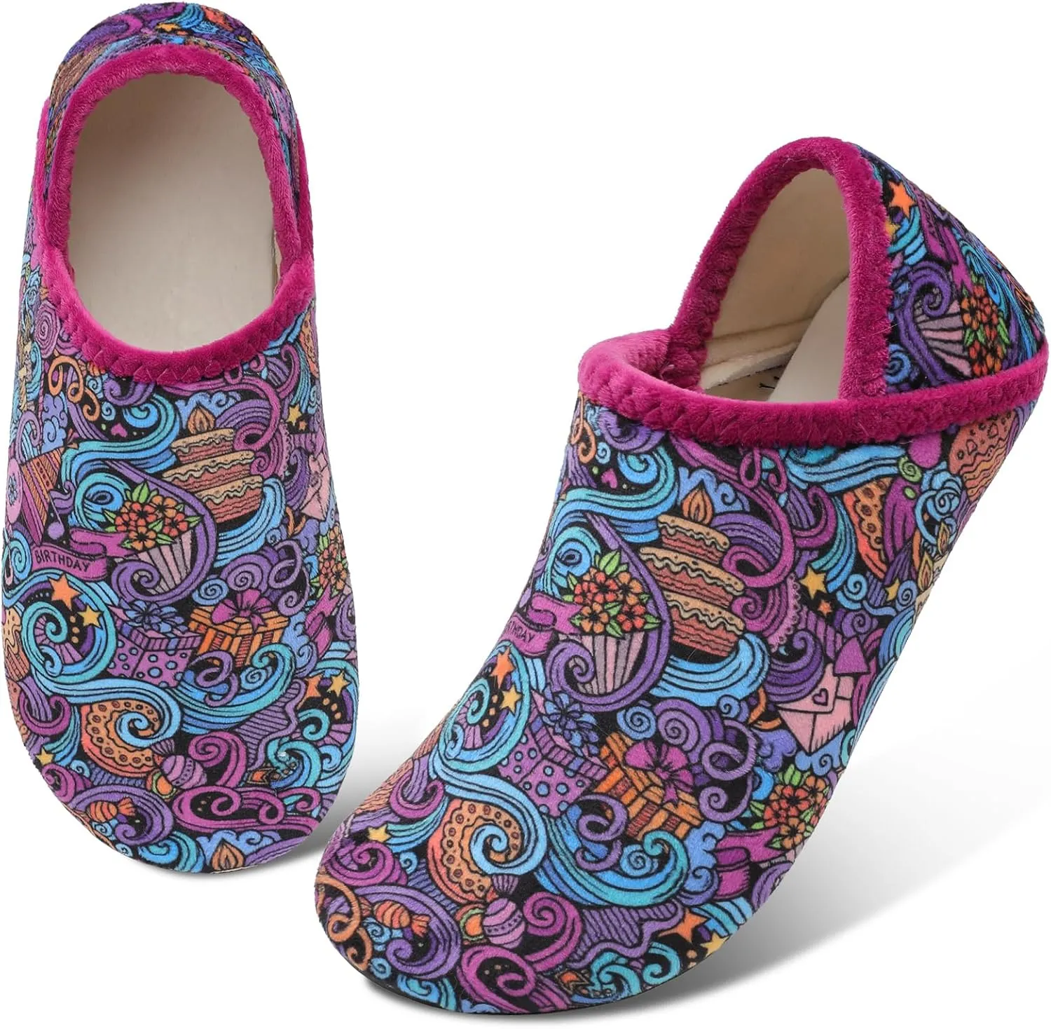 Scurtain Unisex Adults Rubber Sole Slippers