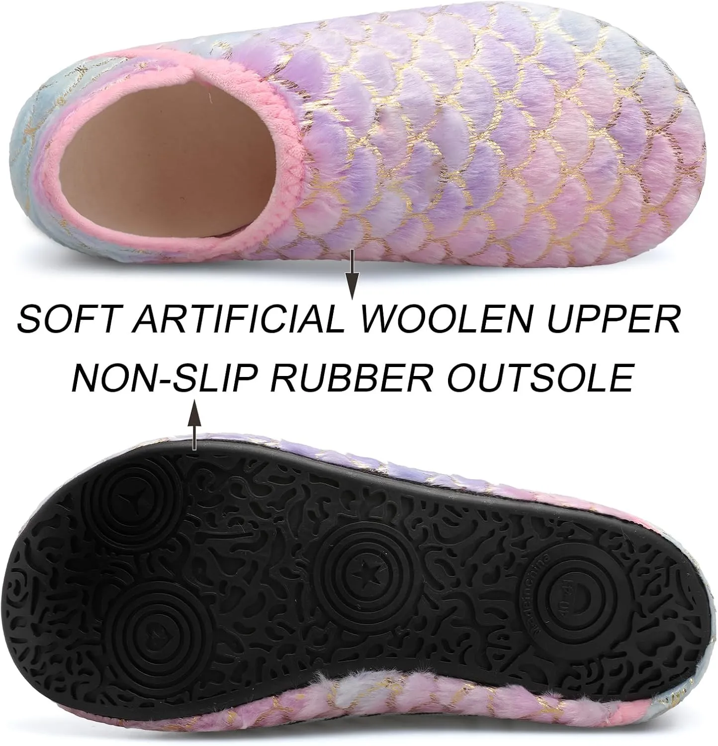 Scurtain Unisex Adults Rubber Sole Slippers