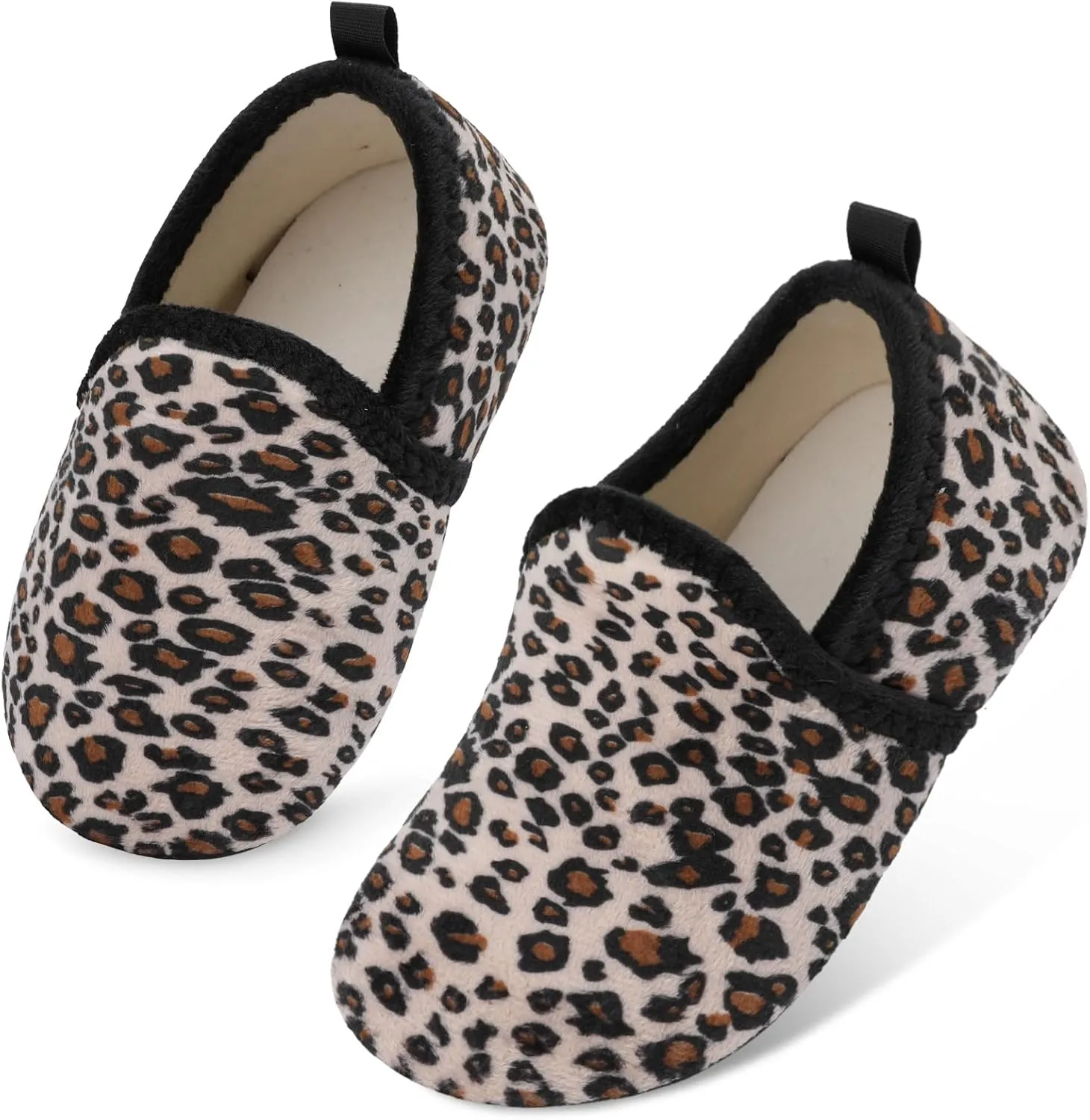 Scurtain Unisex Big Kids Little Kids Slippers Socks Artificial Woolen Slippers with Non-slip Rubber Sole for Big Boys Girls Little Boys Girls