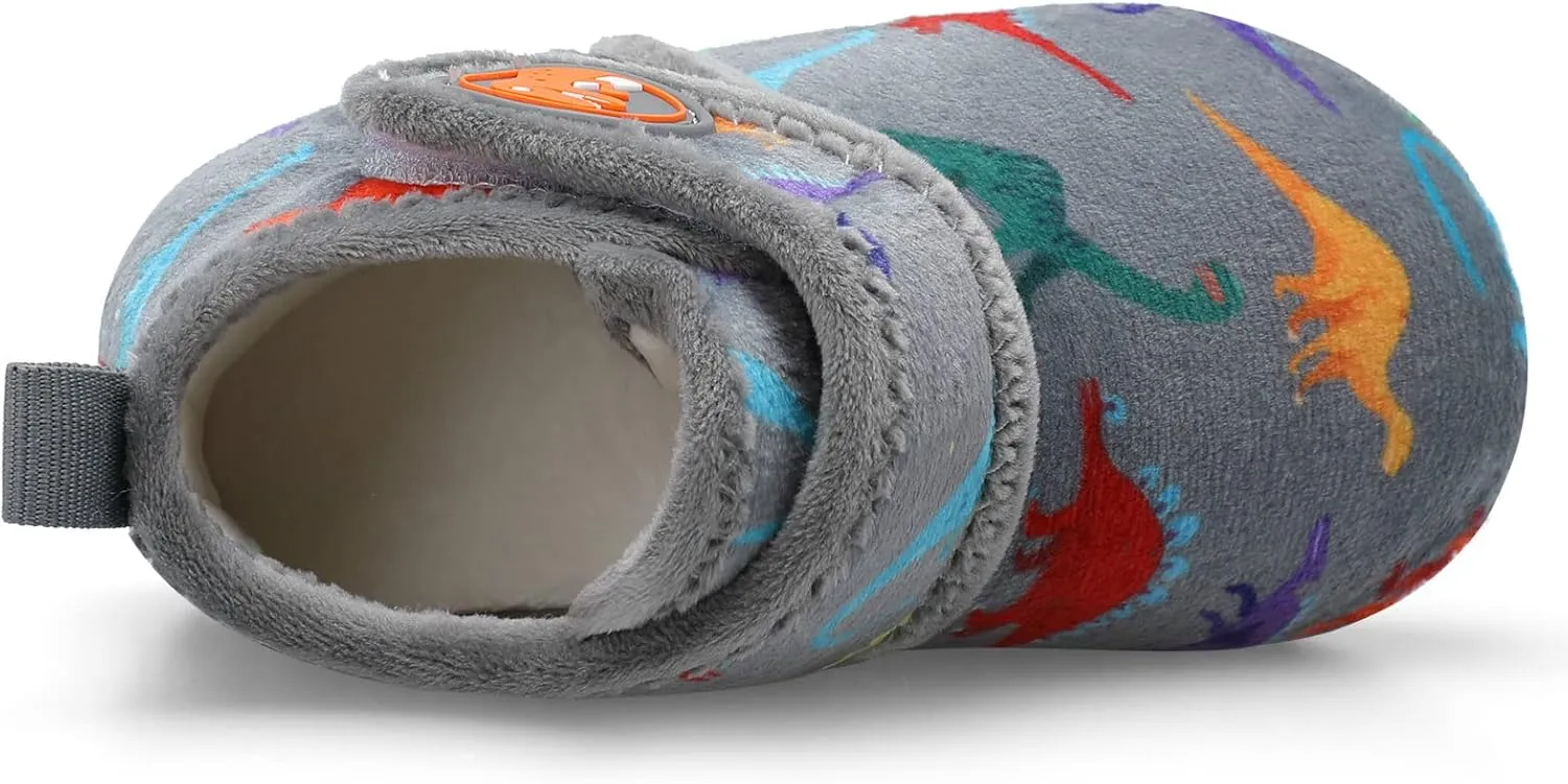Scurtain Unisex Kids Toddler Slippers Socks Artificial Woolen Slippers with Non-slip Rubber Sole
