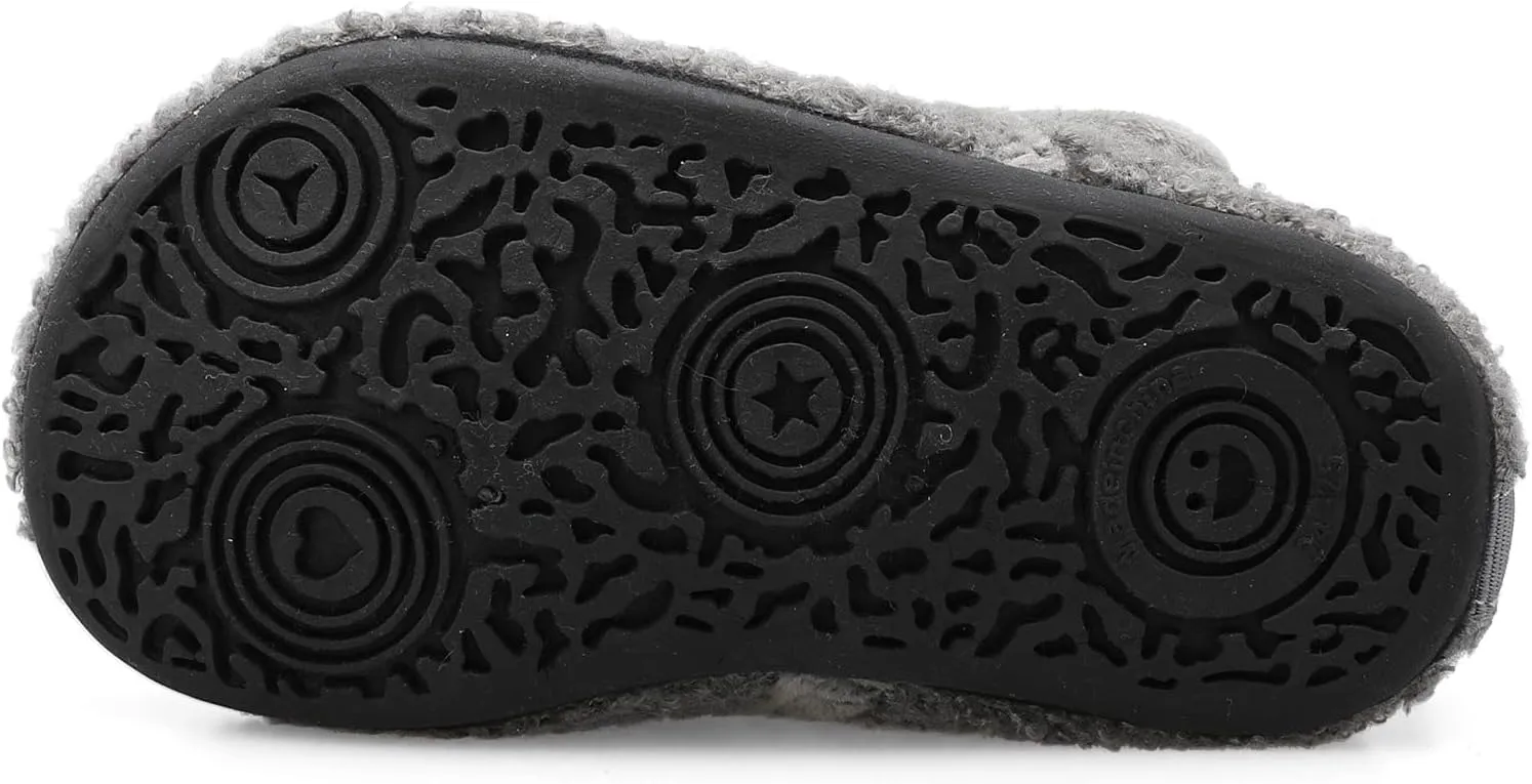 Scurtain Unisex Kids Toddler Slippers Socks Artificial Woolen Slippers with Non-slip Rubber Sole