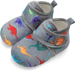 Scurtain Unisex Kids Toddler Slippers Socks Artificial Woolen Slippers with Non-slip Rubber Sole