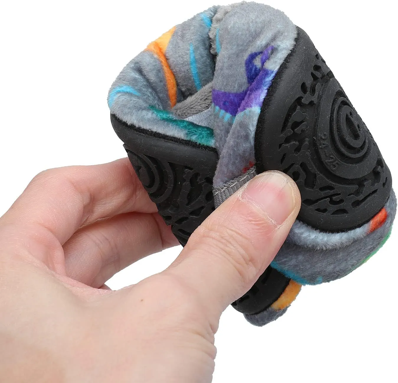 Scurtain Unisex Kids Toddler Slippers Socks Artificial Woolen Slippers with Non-slip Rubber Sole