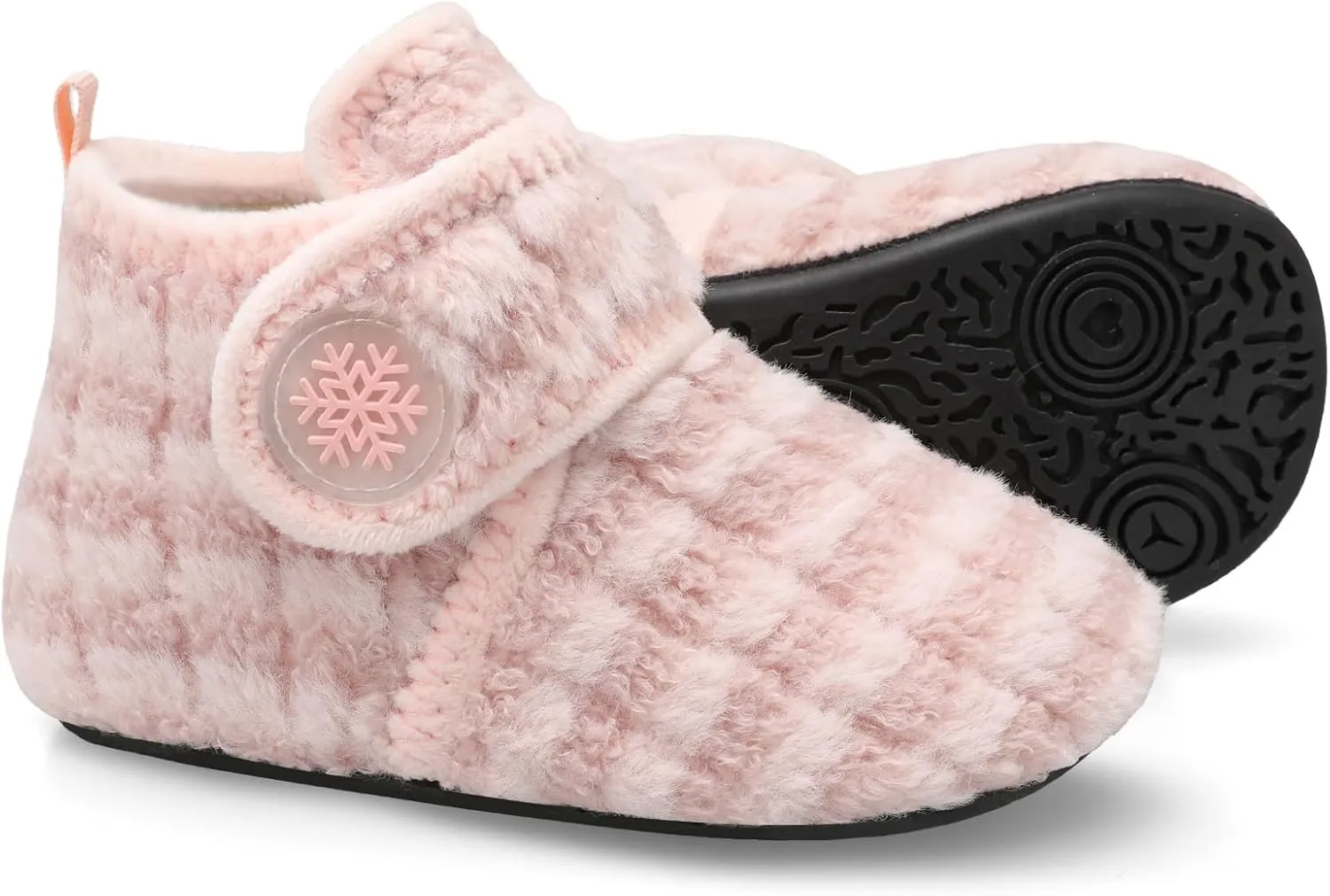 Scurtain Unisex Kids Toddler Slippers Socks Artificial Woolen Slippers with Non-slip Rubber Sole