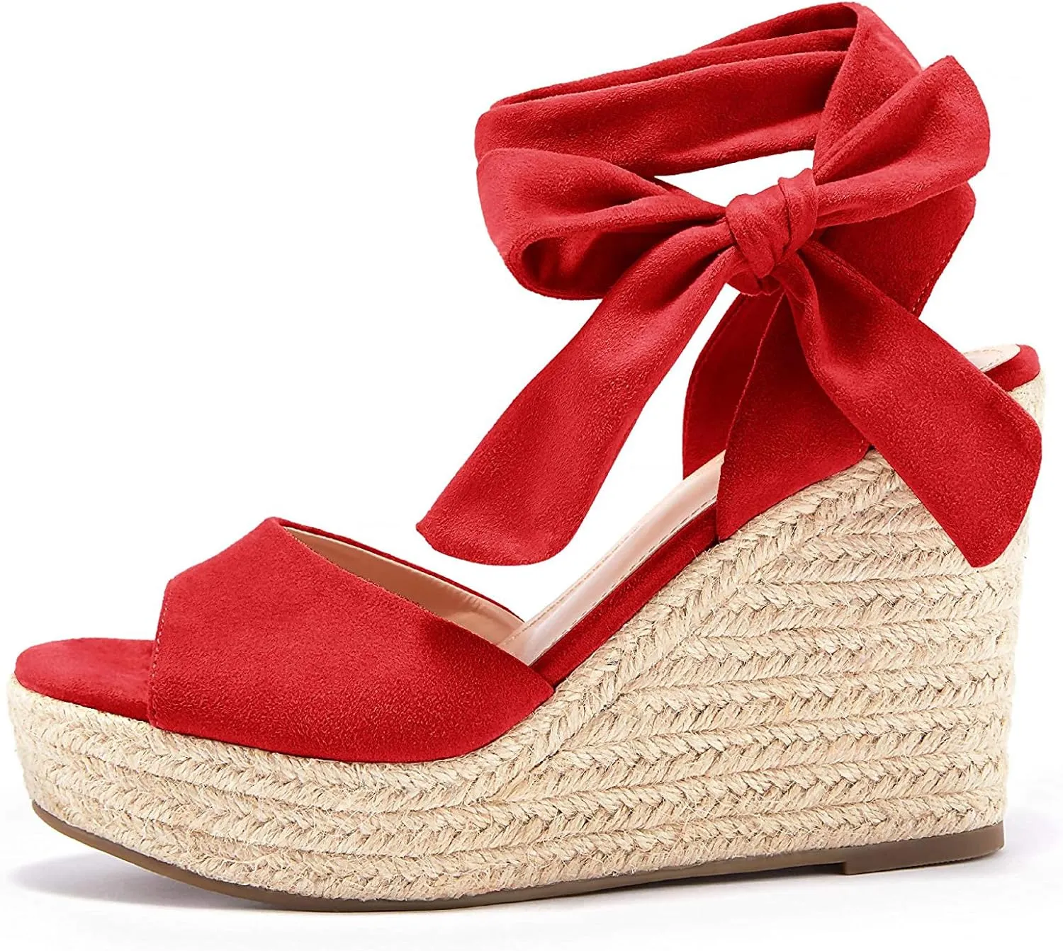 SERAIH Womens Lace up Espadrilles Platform Wedges Sandals Heels Tie Ankle Strap Summer Dress Shoes