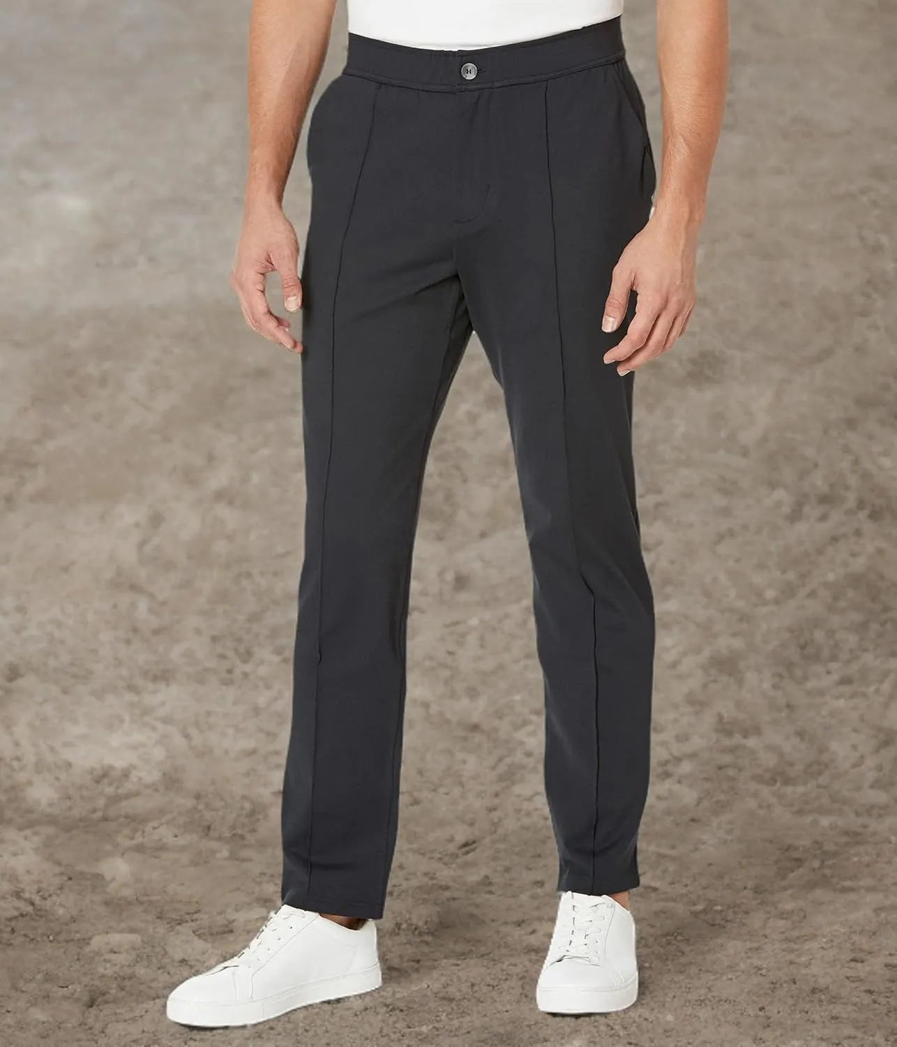Skechers Men's Go Walk Slip Ins Stretchable Straight Leg Pintuck Zip Fly Pants