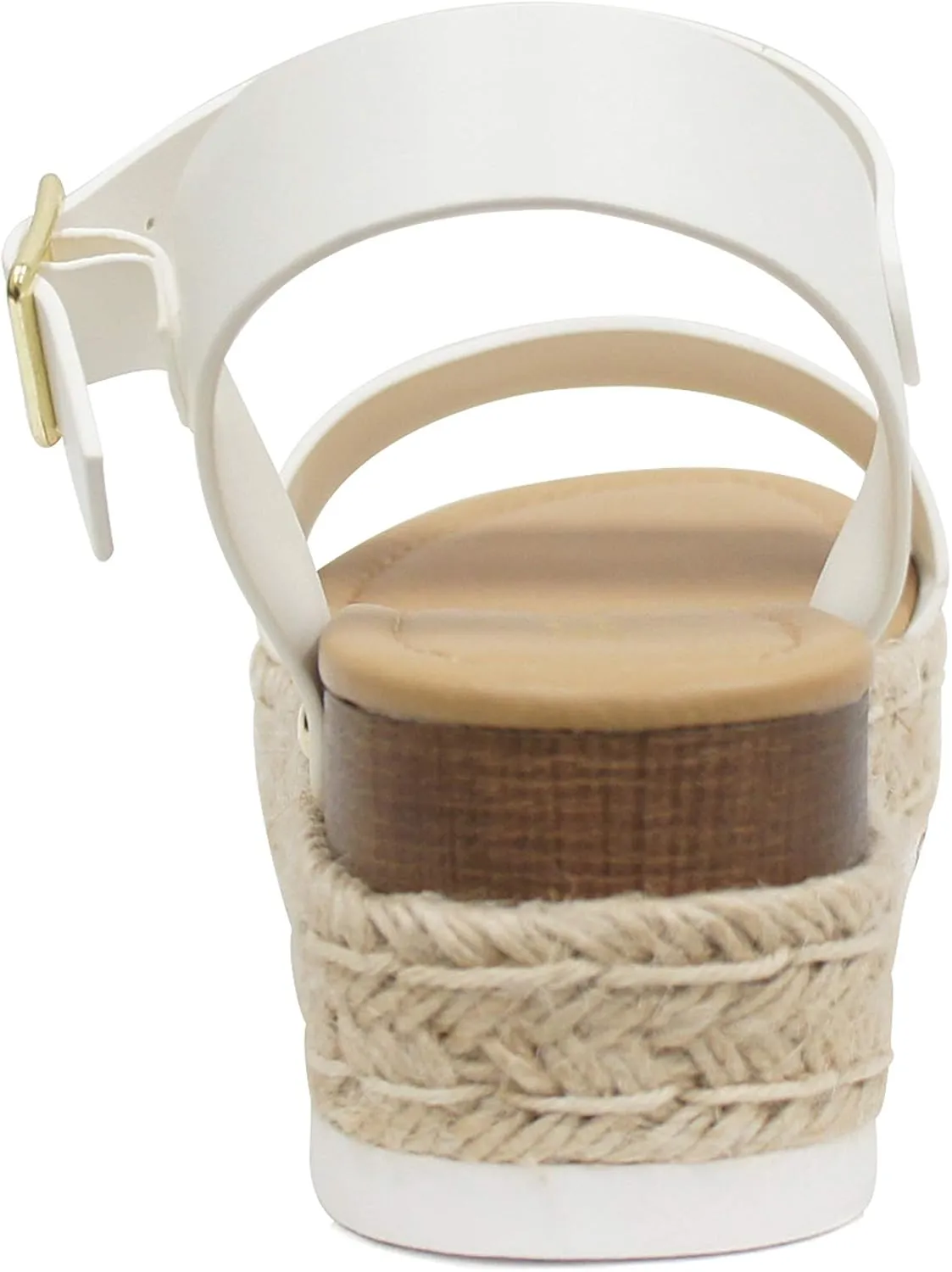 Soda CLIP ~ Women Open Toe Ankle Strap Platform Espadrille Sandal