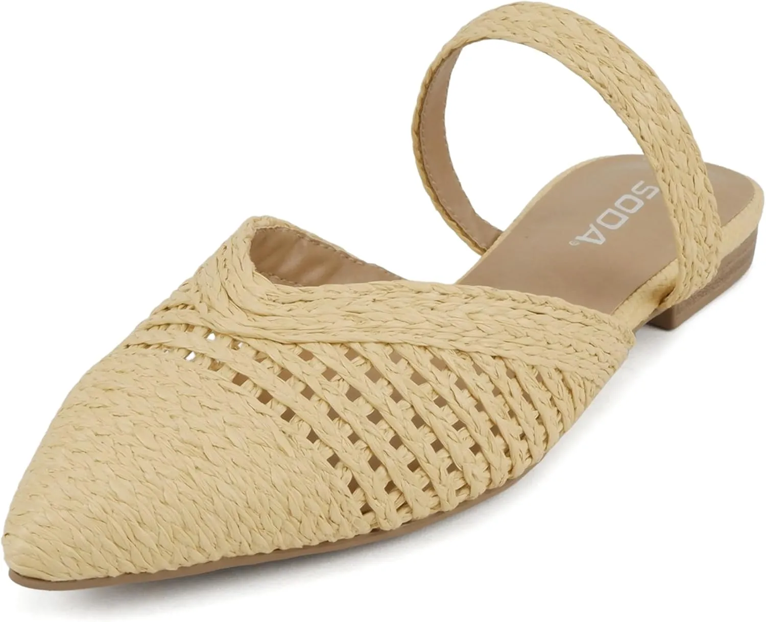 Soda Eladio ~ Women Pointed Toe Geometric Cut Slip-On Pumps