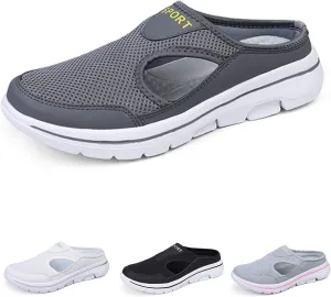 SOLPNOW Unisex Slip On Orthopedic Diabetic Mules,Breathable Arch Support Wedge Platform Slippers,Yoga Sports Hiking Casual Loafer Sandals
