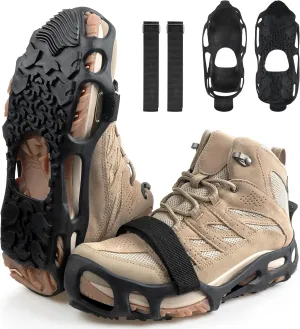 Spikeless Ice Cleats Snow Traction Crampons Slip On Spikeless Footwear Traction Devices One-Piece Easily Attaches Over Shoe/Boot for Transitioning Between Indoor/Outdoor