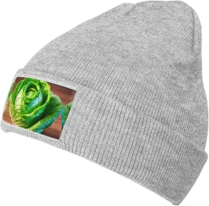 SSIMOO Bright Cabbage Velvety Tufted Style,Stretchable Brimless Hat,Knitted Woolen Cap