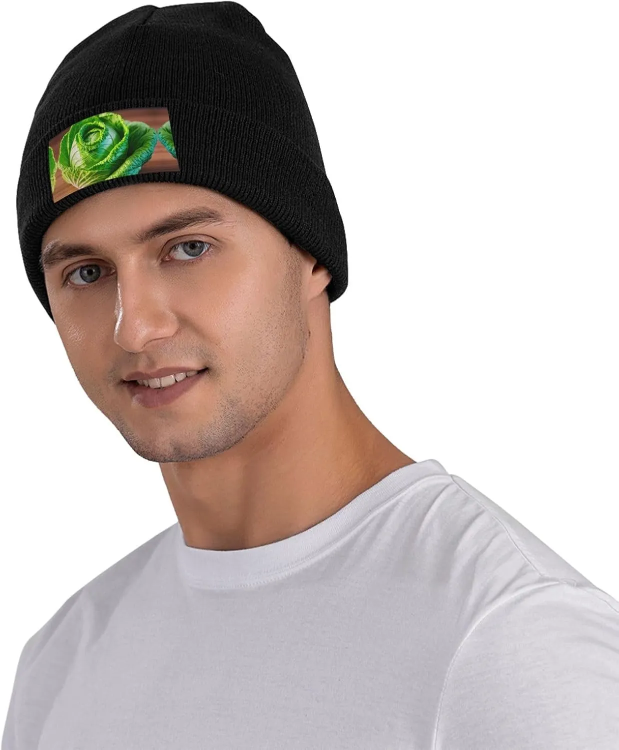 SSIMOO Bright Cabbage Velvety Tufted Style,Stretchable Brimless Hat,Knitted Woolen Cap