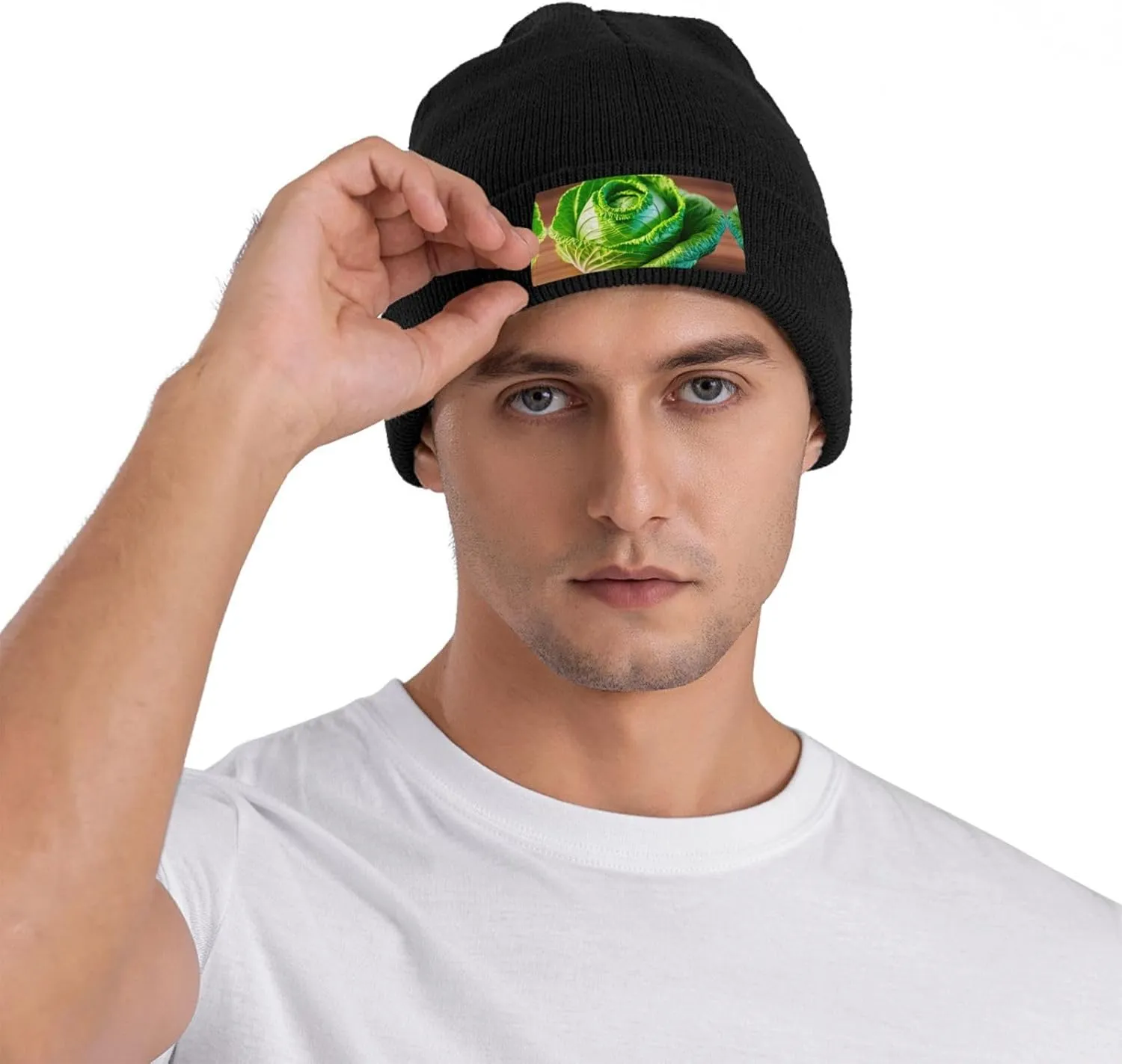 SSIMOO Bright Cabbage Velvety Tufted Style,Stretchable Brimless Hat,Knitted Woolen Cap