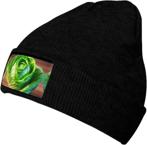 SSIMOO Bright Cabbage Velvety Tufted Style,Stretchable Brimless Hat,Knitted Woolen Cap