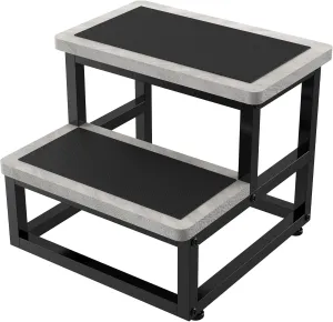Step Stools for Adults Kids, Heavy Duty Sturdy Foot Stool with Non-Slip Mat, Metal Frame Hold Up to 500 Lbs Capacity for Kitchen Bathroom Bedroon, Cement Gray