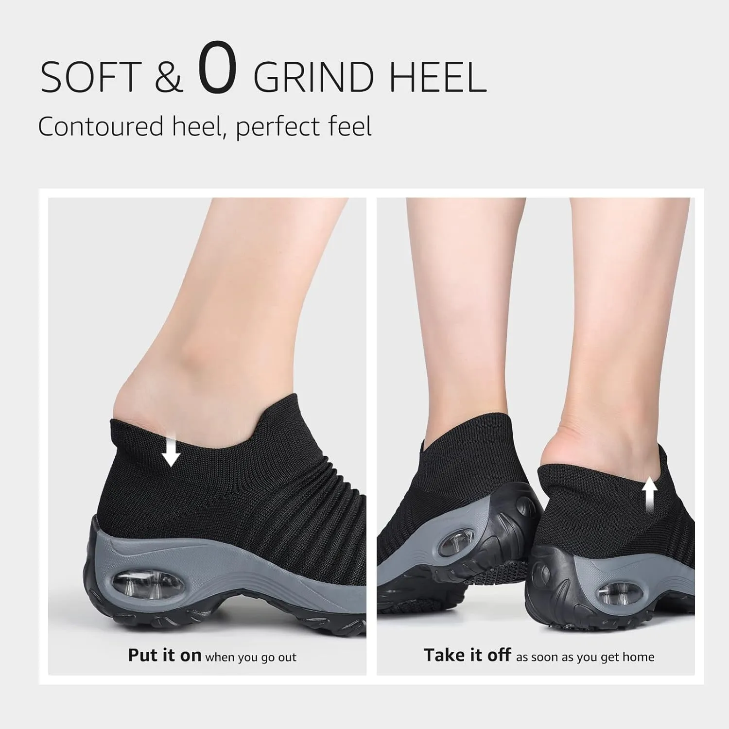 STQ Walking Shoes Women Slip on Sneakers Non Slip Work Air-Cushion Arch Support Tennis Plantar Fasciitis Orthopedic Breathable Mesh Comfortable Ladies Nursing