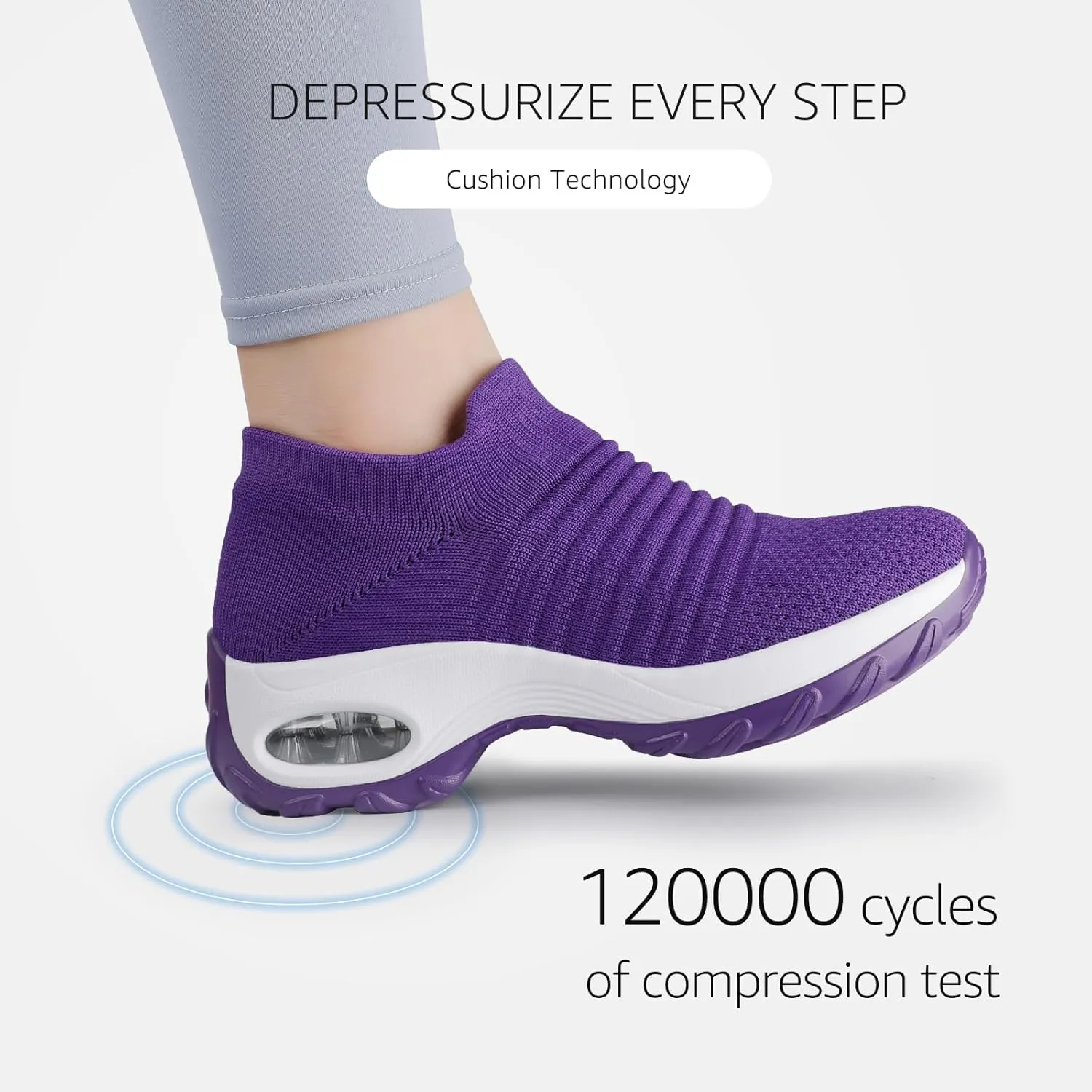 STQ Walking Shoes Women Slip on Sneakers Non Slip Work Air-Cushion Arch Support Tennis Plantar Fasciitis Orthopedic Breathable Mesh Comfortable Ladies Nursing