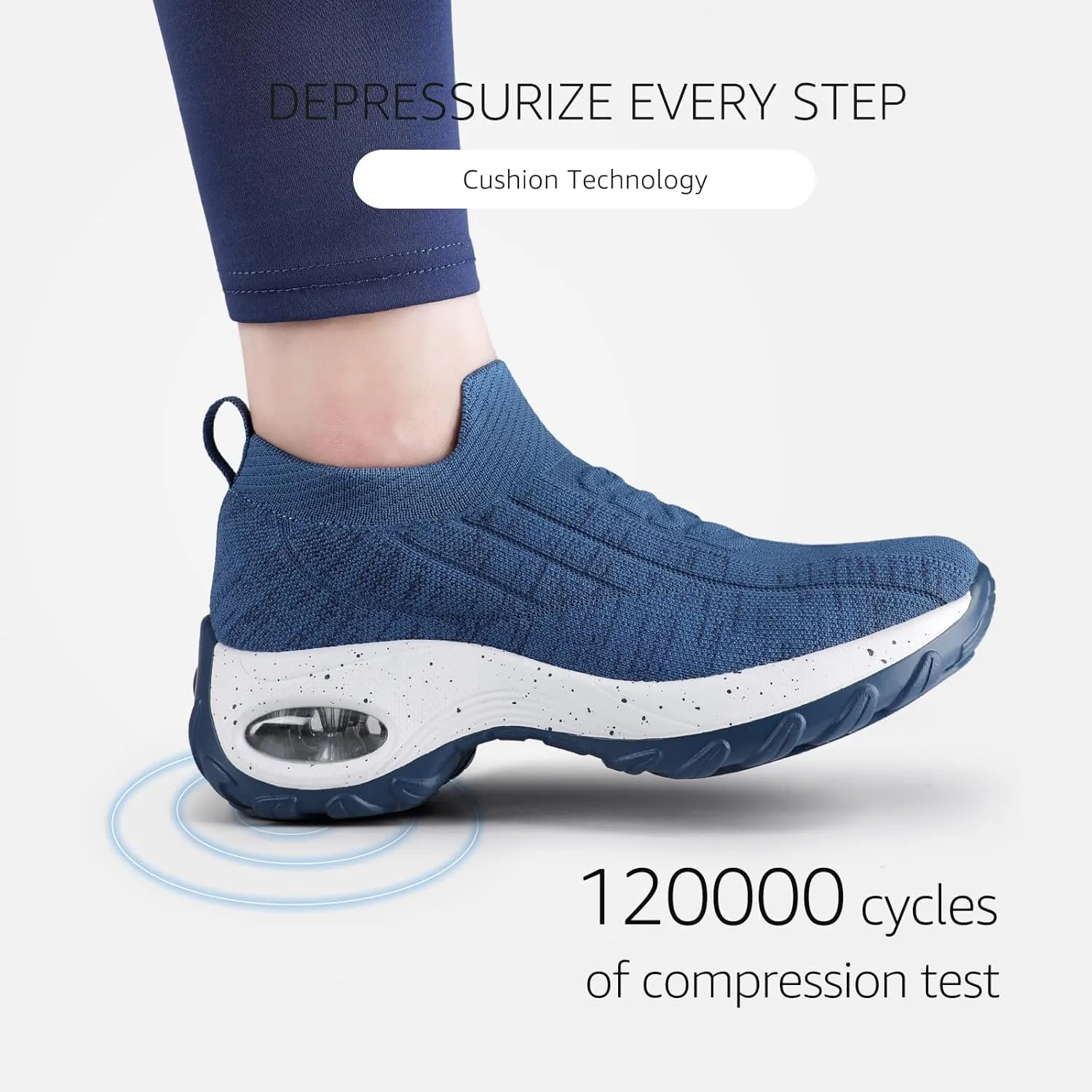 STQ Walking Shoes Women Slip on Sneakers Non Slip Work Air-Cushion Arch Support Tennis Plantar Fasciitis Orthopedic Breathable Mesh Comfortable Ladies Nursing