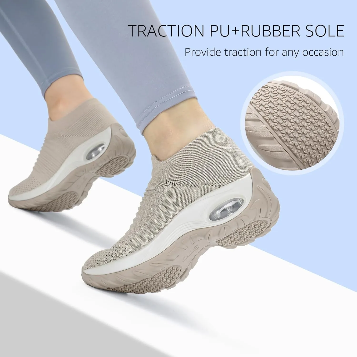 STQ Walking Shoes Women Slip on Sneakers Non Slip Work Air-Cushion Arch Support Tennis Plantar Fasciitis Orthopedic Breathable Mesh Comfortable Ladies Nursing
