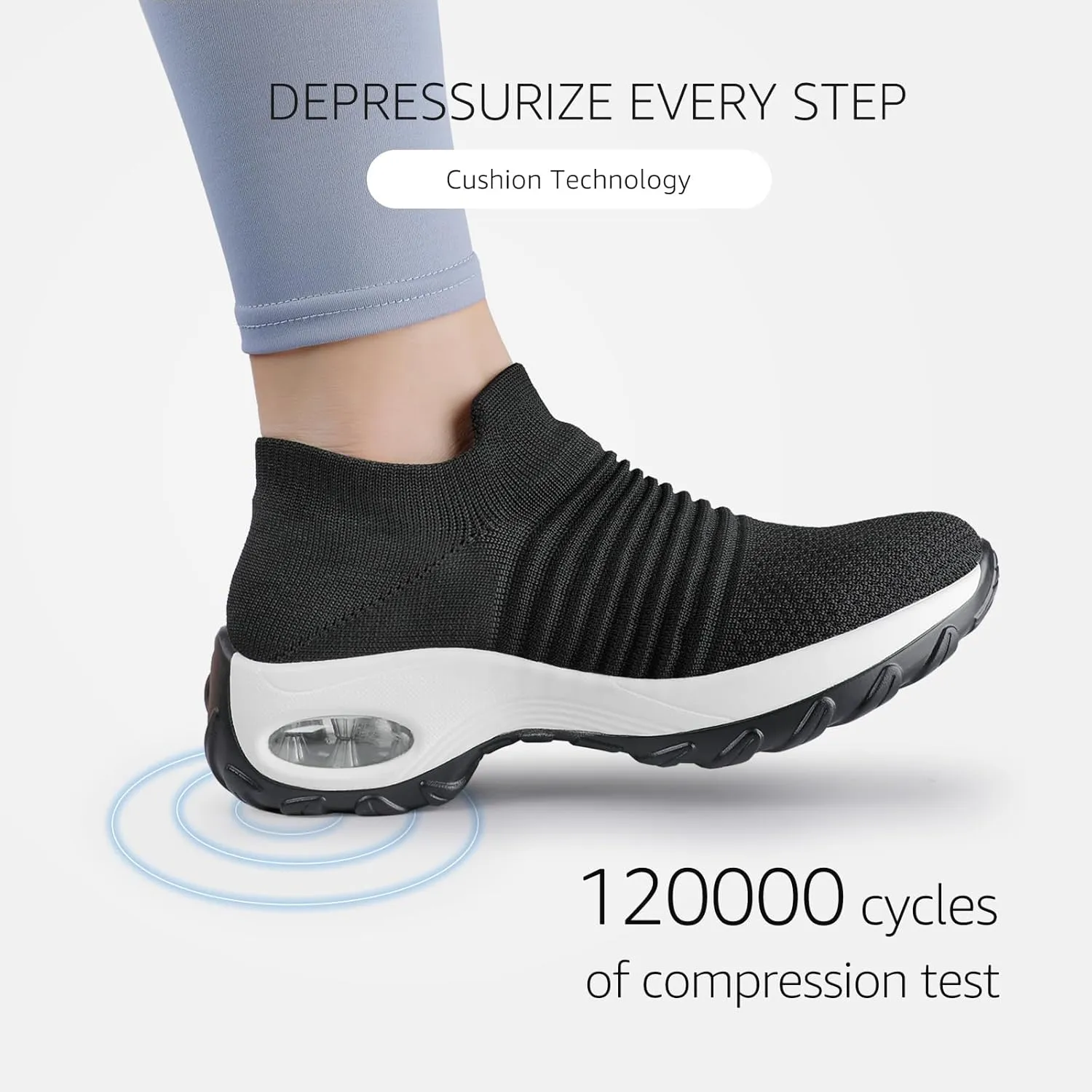 STQ Walking Shoes Women Slip on Sneakers Non Slip Work Air-Cushion Arch Support Tennis Plantar Fasciitis Orthopedic Breathable Mesh Comfortable Ladies Nursing