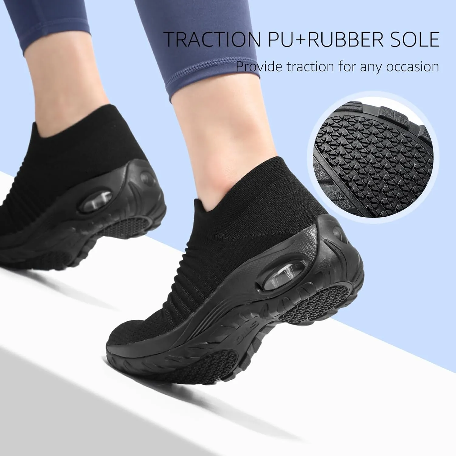 STQ Walking Shoes Women Slip on Sneakers Non Slip Work Air-Cushion Arch Support Tennis Plantar Fasciitis Orthopedic Breathable Mesh Comfortable Ladies Nursing