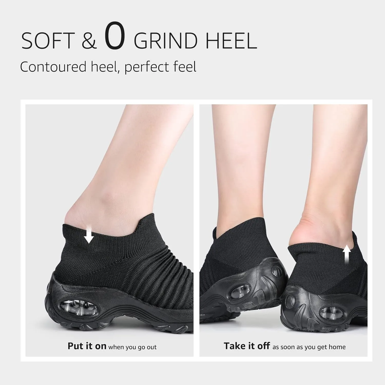 STQ Walking Shoes Women Slip on Sneakers Non Slip Work Air-Cushion Arch Support Tennis Plantar Fasciitis Orthopedic Breathable Mesh Comfortable Ladies Nursing