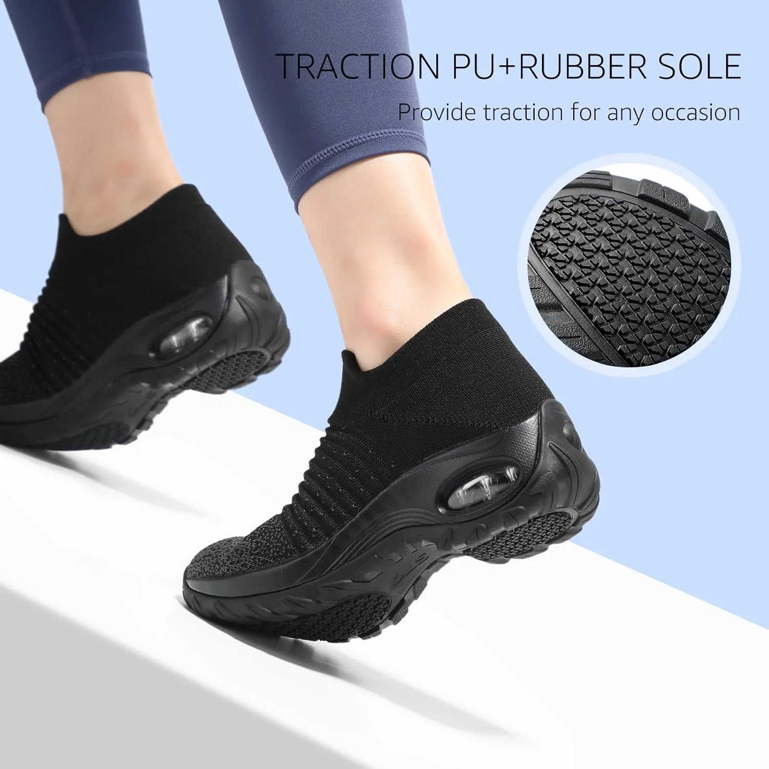 STQ Walking Shoes Women Slip on Sneakers Non Slip Work Air-Cushion Arch Support Tennis Plantar Fasciitis Orthopedic Breathable Mesh Comfortable Ladies Nursing