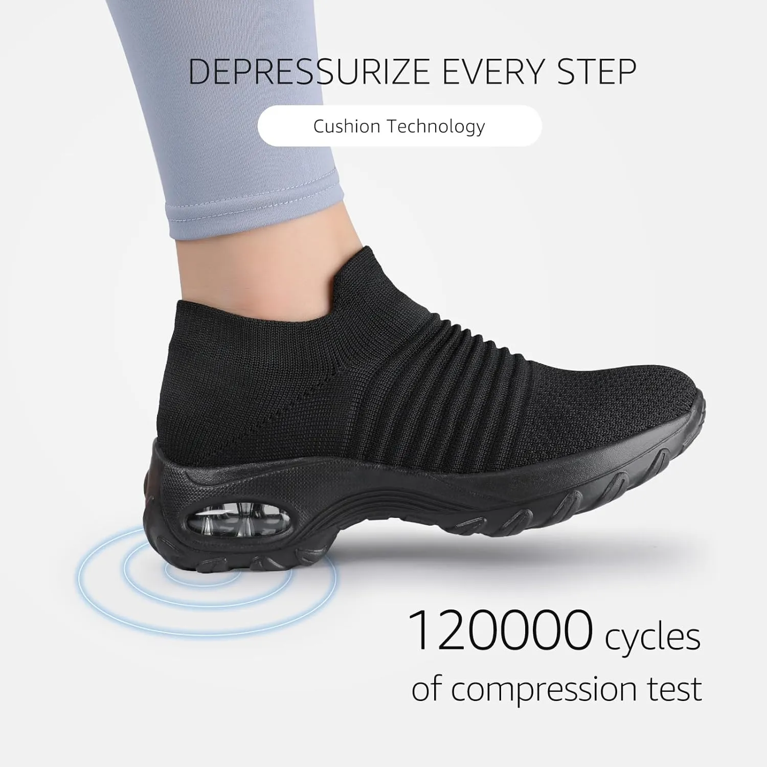 STQ Walking Shoes Women Slip on Sneakers Non Slip Work Air-Cushion Arch Support Tennis Plantar Fasciitis Orthopedic Breathable Mesh Comfortable Ladies Nursing