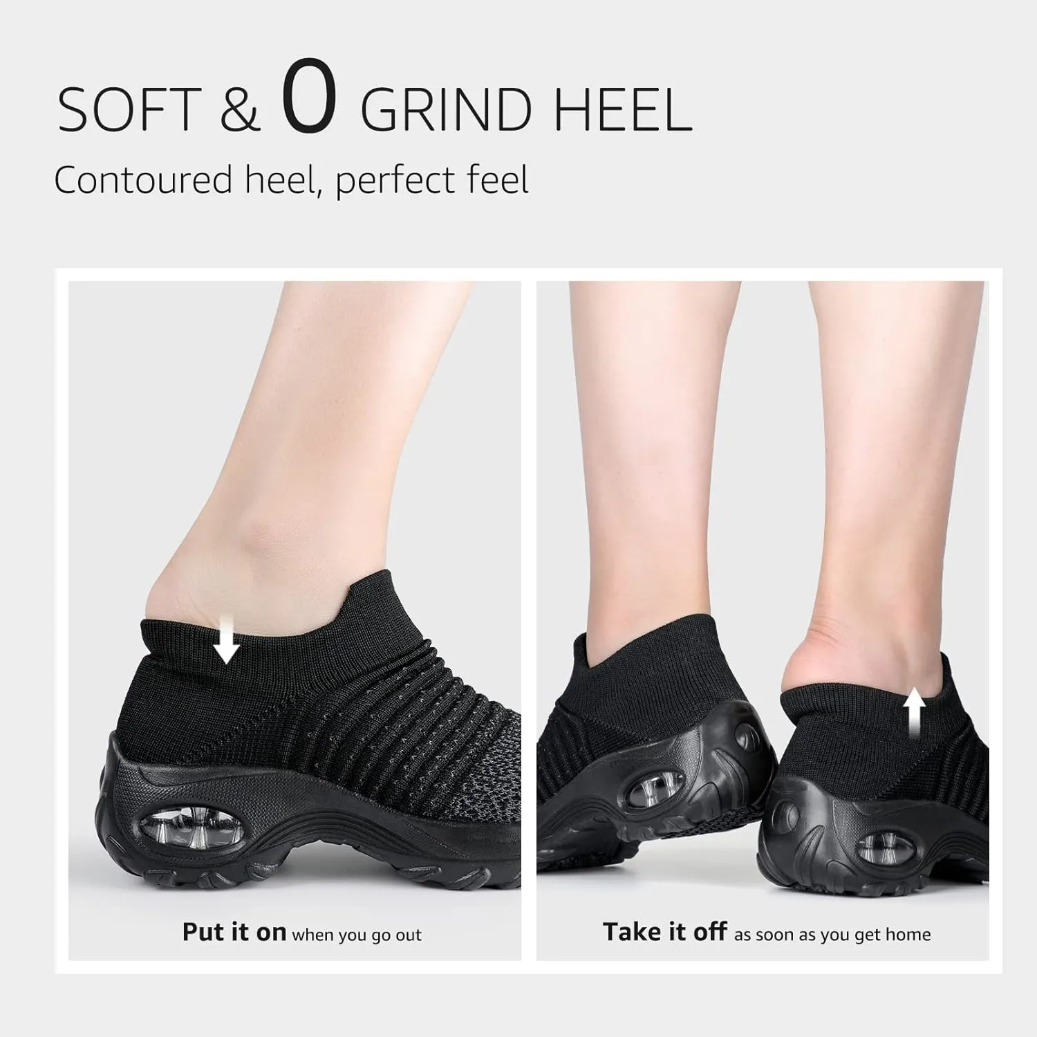 STQ Walking Shoes Women Slip on Sneakers Non Slip Work Air-Cushion Arch Support Tennis Plantar Fasciitis Orthopedic Breathable Mesh Comfortable Ladies Nursing
