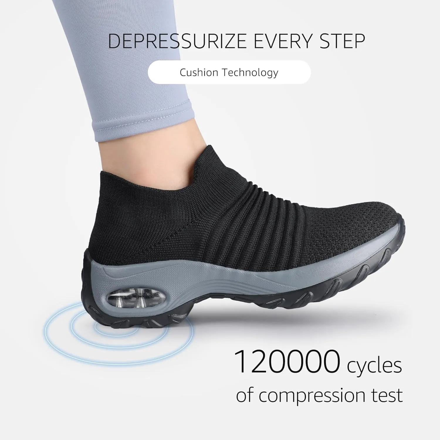 STQ Walking Shoes Women Slip on Sneakers Non Slip Work Air-Cushion Arch Support Tennis Plantar Fasciitis Orthopedic Breathable Mesh Comfortable Ladies Nursing