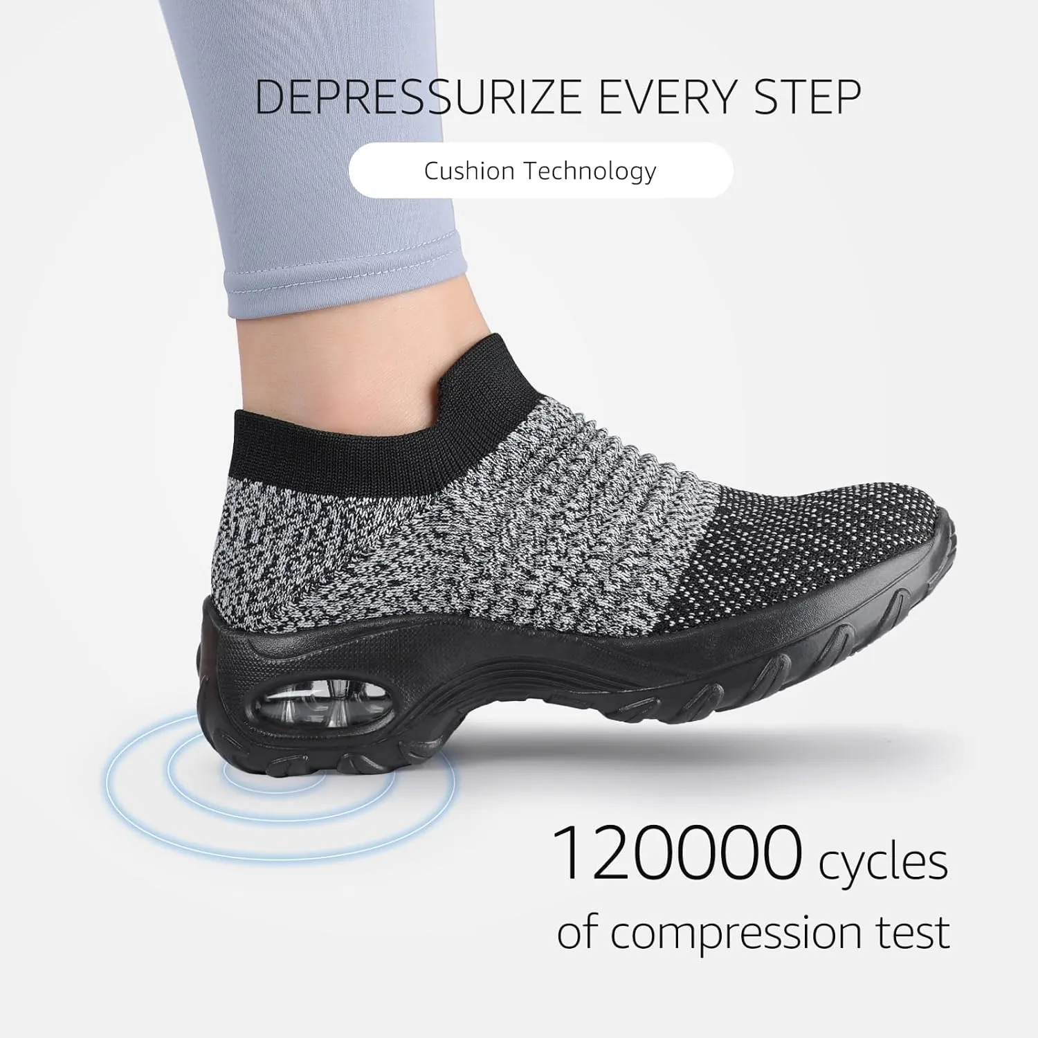 STQ Walking Shoes Women Slip on Sneakers Non Slip Work Air-Cushion Arch Support Tennis Plantar Fasciitis Orthopedic Breathable Mesh Comfortable Ladies Nursing