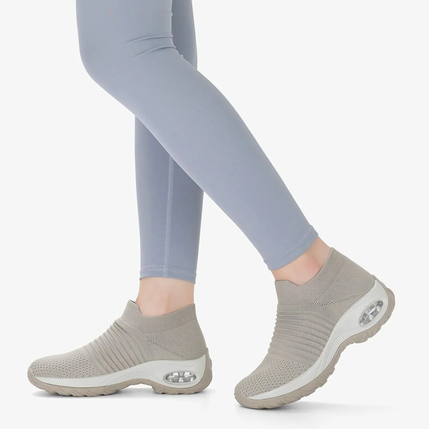 STQ Walking Shoes Women Slip on Sneakers Non Slip Work Air-Cushion Arch Support Tennis Plantar Fasciitis Orthopedic Breathable Mesh Comfortable Ladies Nursing