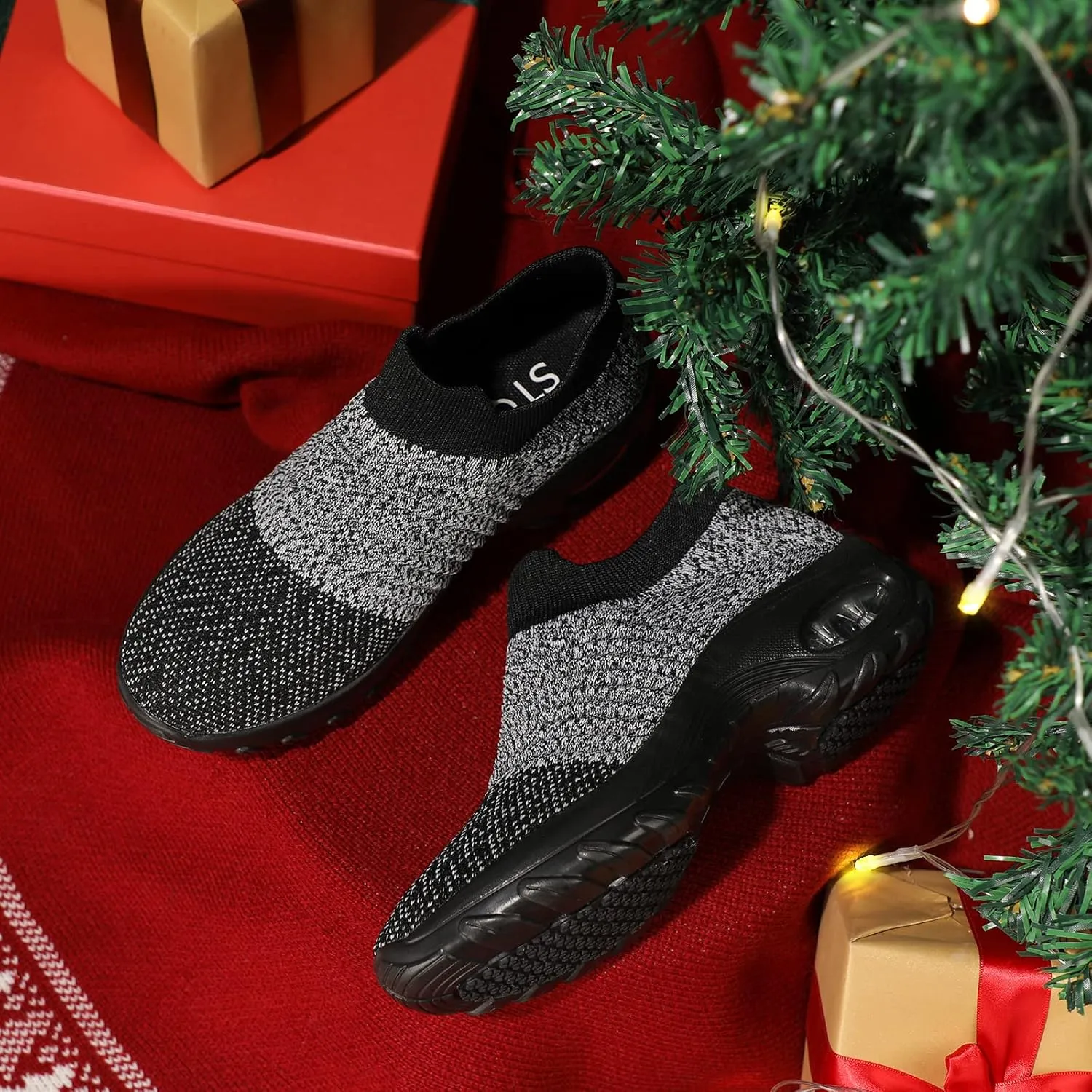STQ Walking Shoes Women Slip on Sneakers Non Slip Work Air-Cushion Arch Support Tennis Plantar Fasciitis Orthopedic Breathable Mesh Comfortable Ladies Nursing