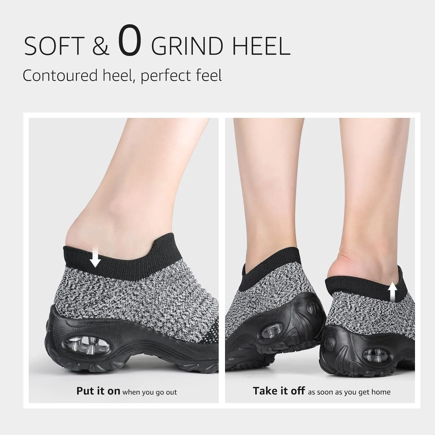 STQ Walking Shoes Women Slip on Sneakers Non Slip Work Air-Cushion Arch Support Tennis Plantar Fasciitis Orthopedic Breathable Mesh Comfortable Ladies Nursing