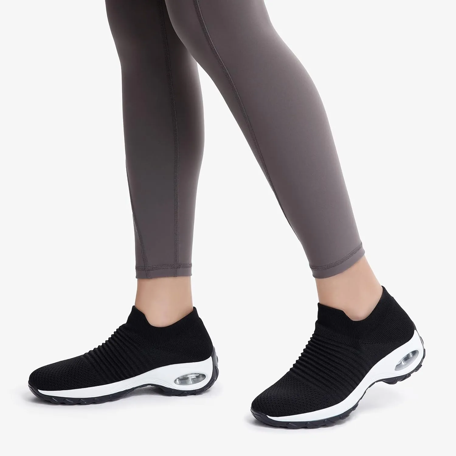 STQ Walking Shoes Women Slip on Sneakers Non Slip Work Air-Cushion Arch Support Tennis Plantar Fasciitis Orthopedic Breathable Mesh Comfortable Ladies Nursing