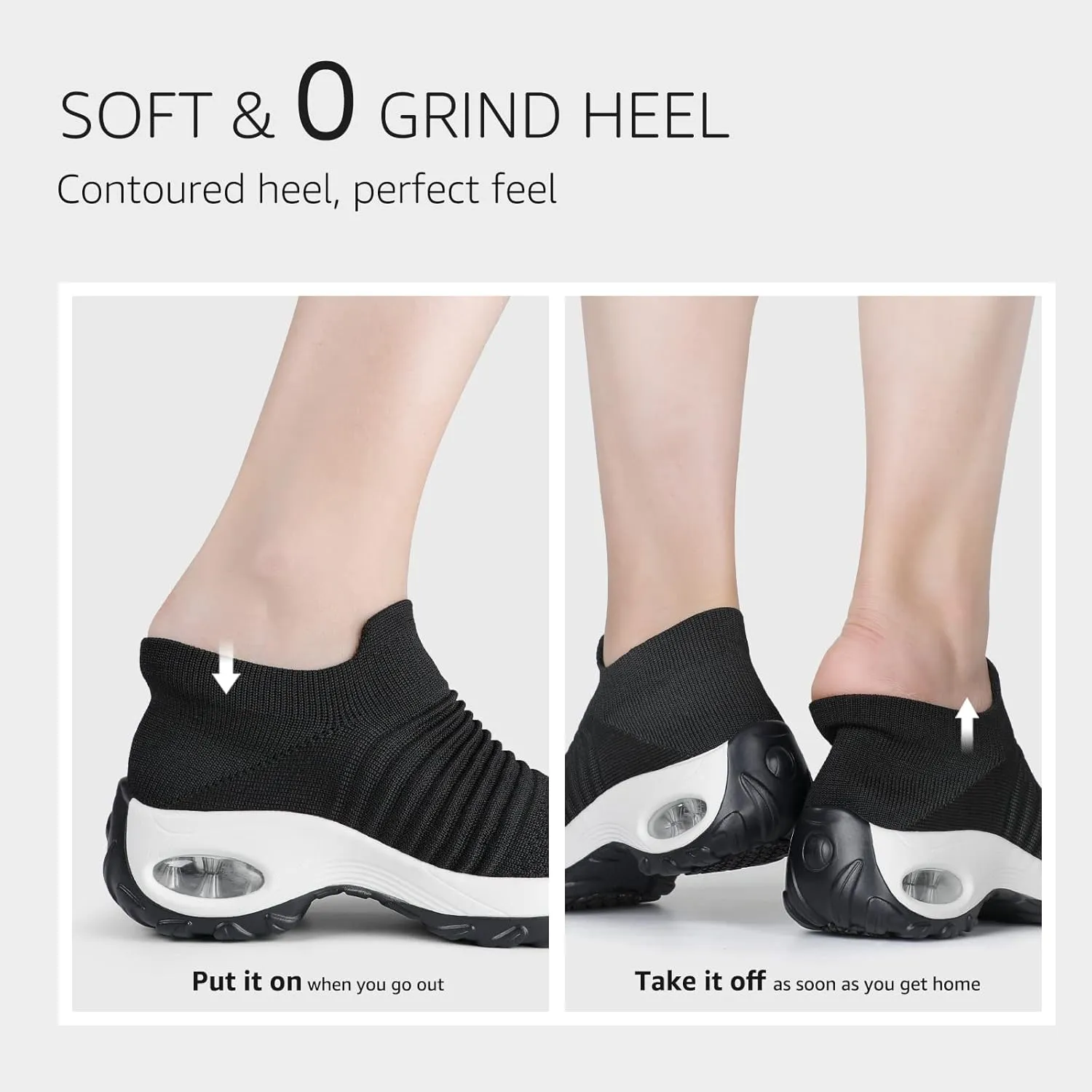 STQ Walking Shoes Women Slip on Sneakers Non Slip Work Air-Cushion Arch Support Tennis Plantar Fasciitis Orthopedic Breathable Mesh Comfortable Ladies Nursing