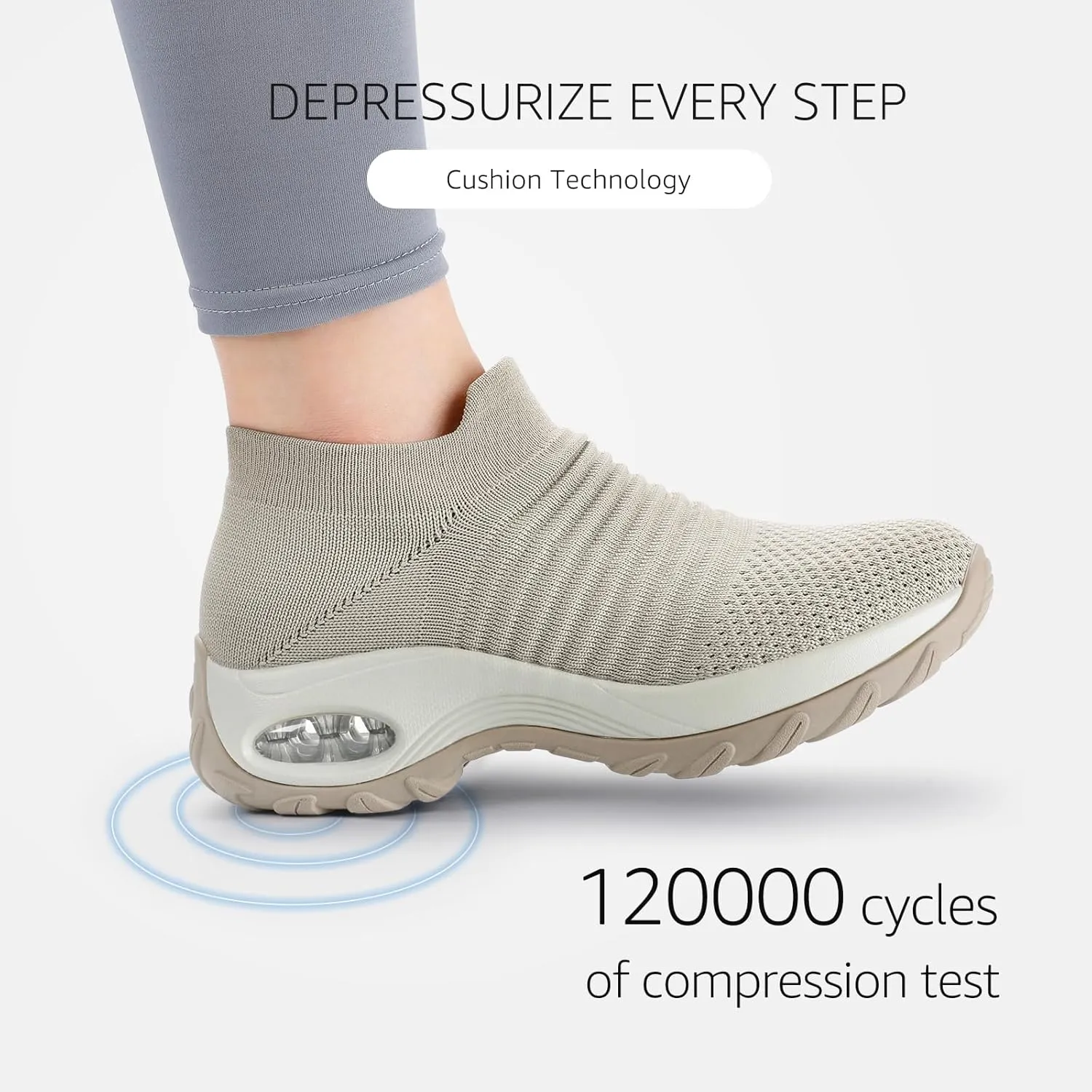 STQ Walking Shoes Women Slip on Sneakers Non Slip Work Air-Cushion Arch Support Tennis Plantar Fasciitis Orthopedic Breathable Mesh Comfortable Ladies Nursing