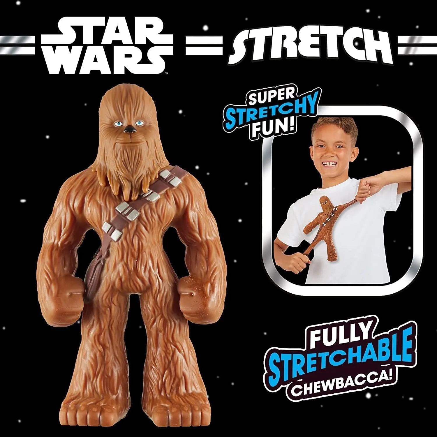 Stretchable Star Wars Chewbacca Action Figure - Toy & Collectible Item - 1 ct (Pack of 1)
