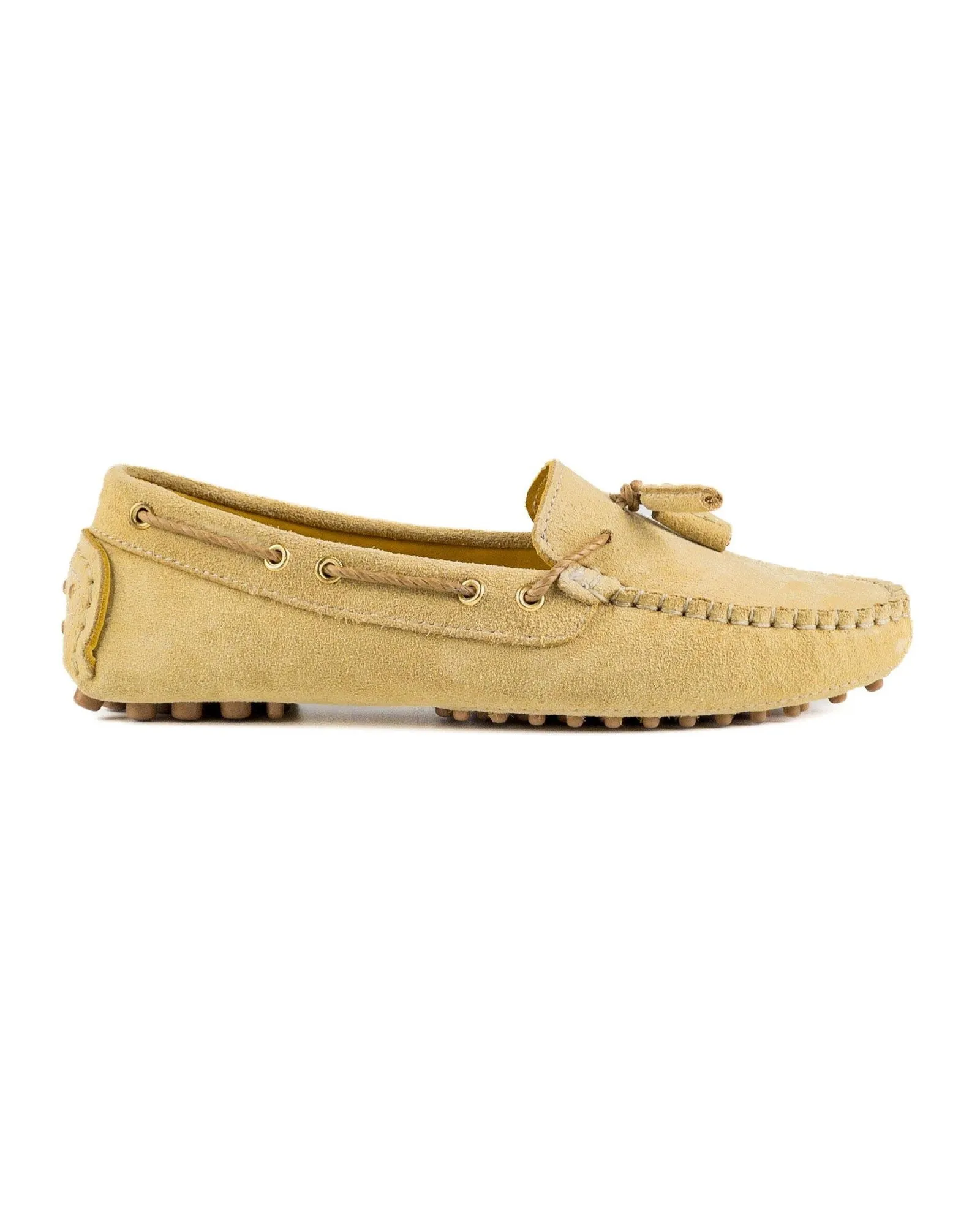 T-Samos Women's Camel Genuine Suede Leather Loafer Shoes