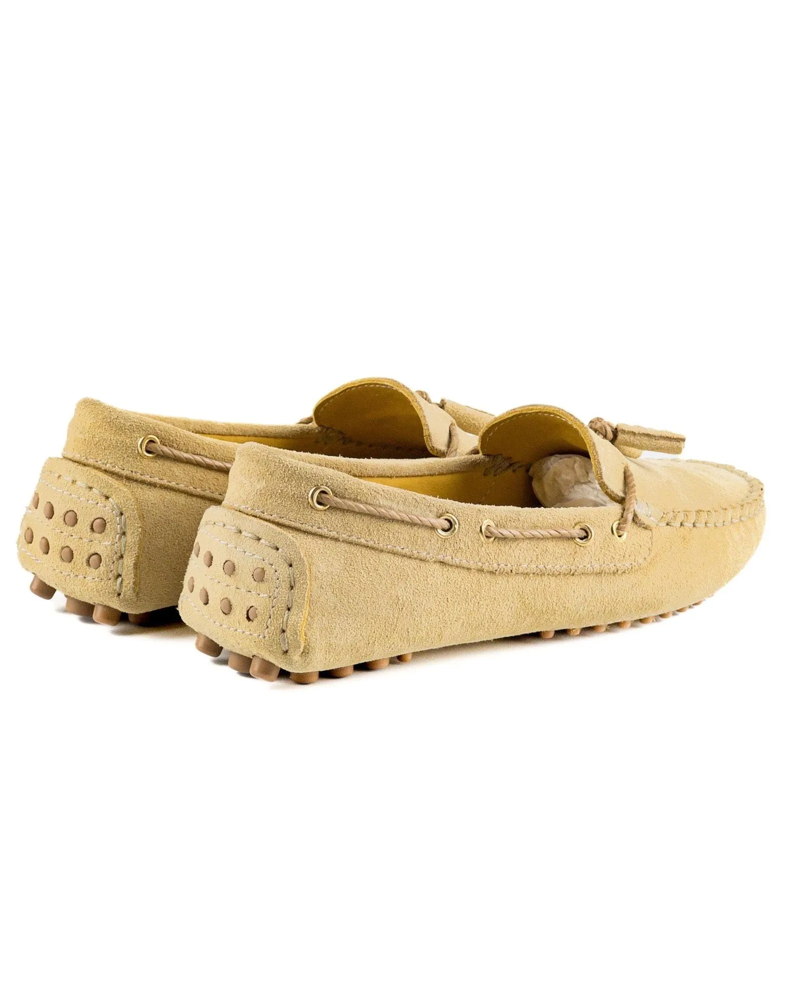T-Samos Women's Camel Genuine Suede Leather Loafer Shoes
