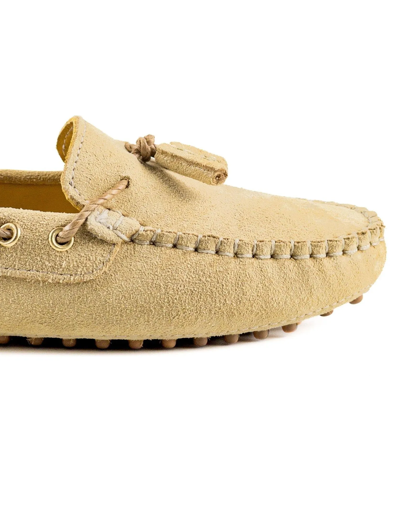 T-Samos Women's Camel Genuine Suede Leather Loafer Shoes
