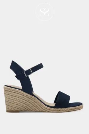 TAMARIS 1-28300-42 NAVY WEDGE ESPADRILLE SANDALS
