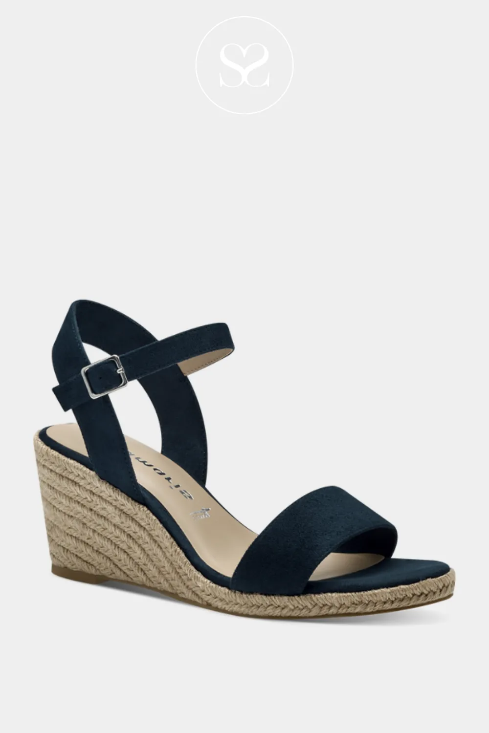 TAMARIS 1-28300-42 NAVY WEDGE ESPADRILLE SANDALS
