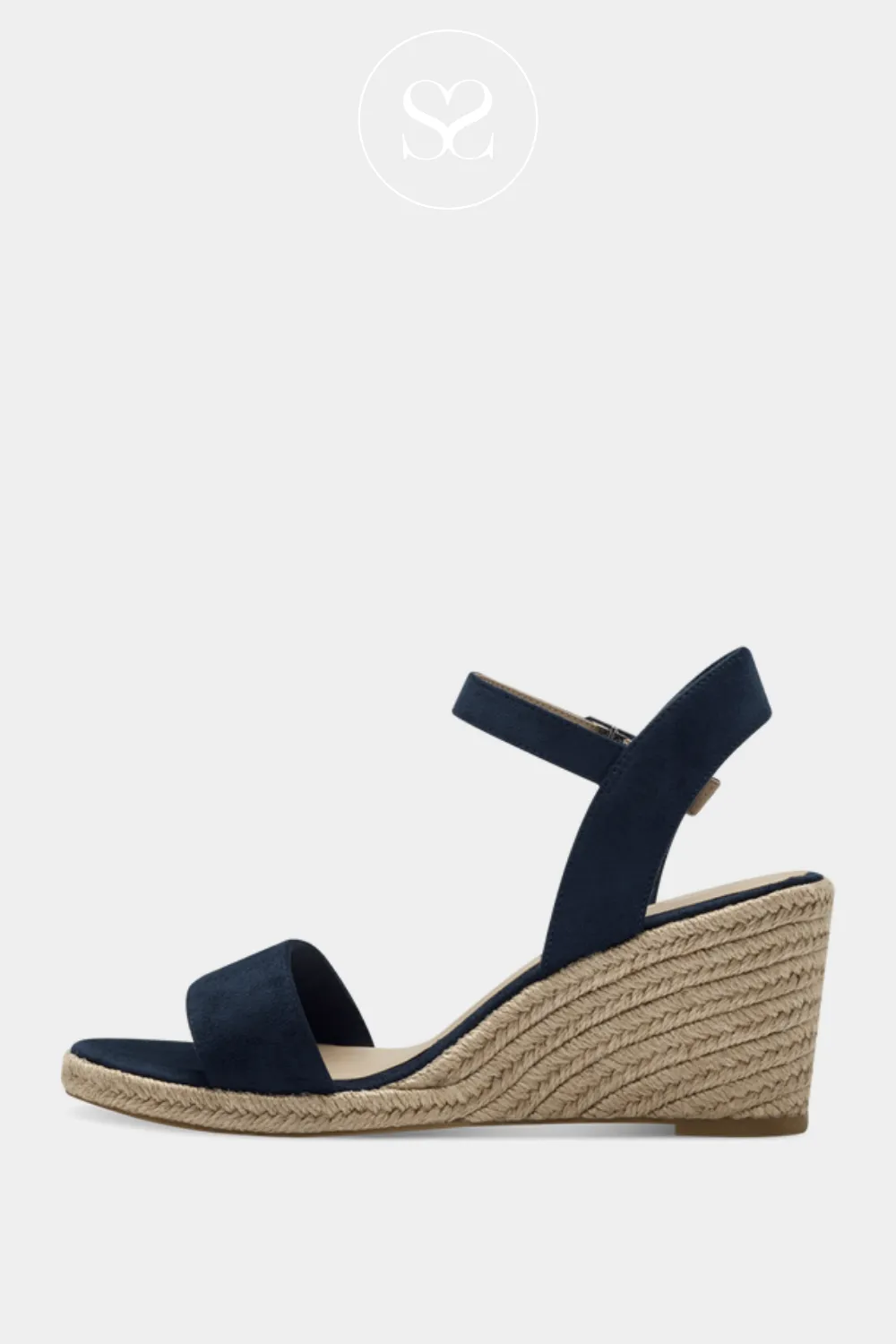 TAMARIS 1-28300-42 NAVY WEDGE ESPADRILLE SANDALS