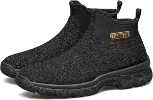 TENGTA Men's Neoprene Mud Boots Lightweight Slip-on Garden Shoes Low Short Rubber Rain Boots for Gardening, Camping and Yard Work