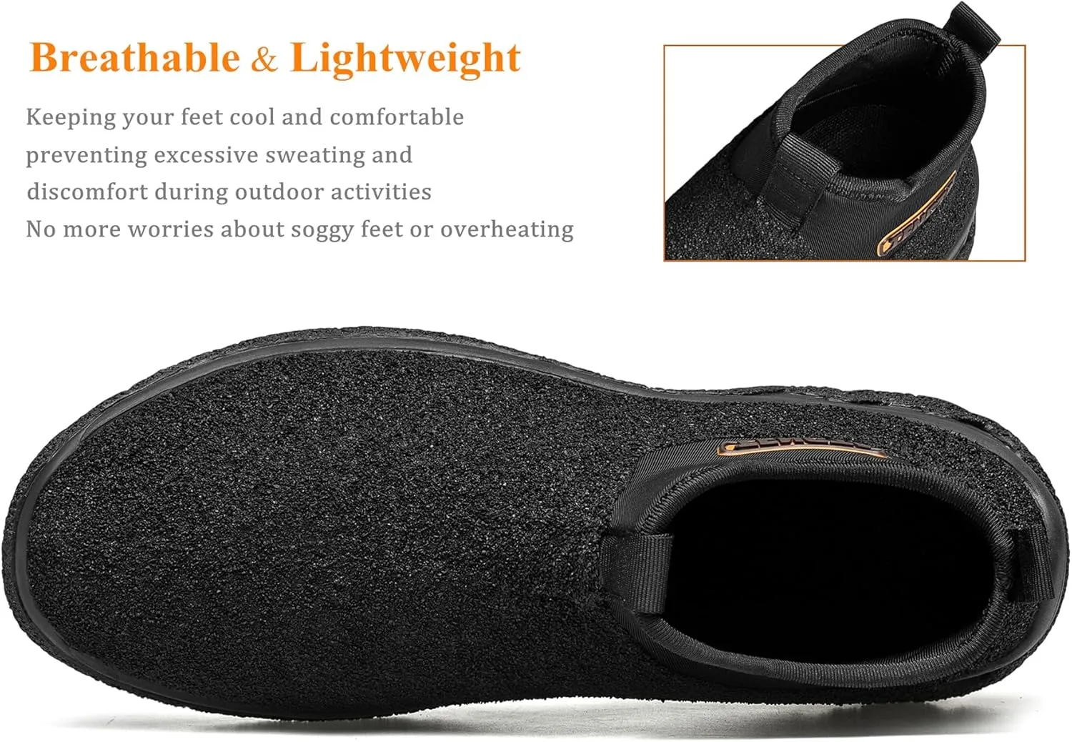TENGTA Men's Neoprene Mud Boots Lightweight Slip-on Garden Shoes Low Short Rubber Rain Boots for Gardening, Camping and Yard Work